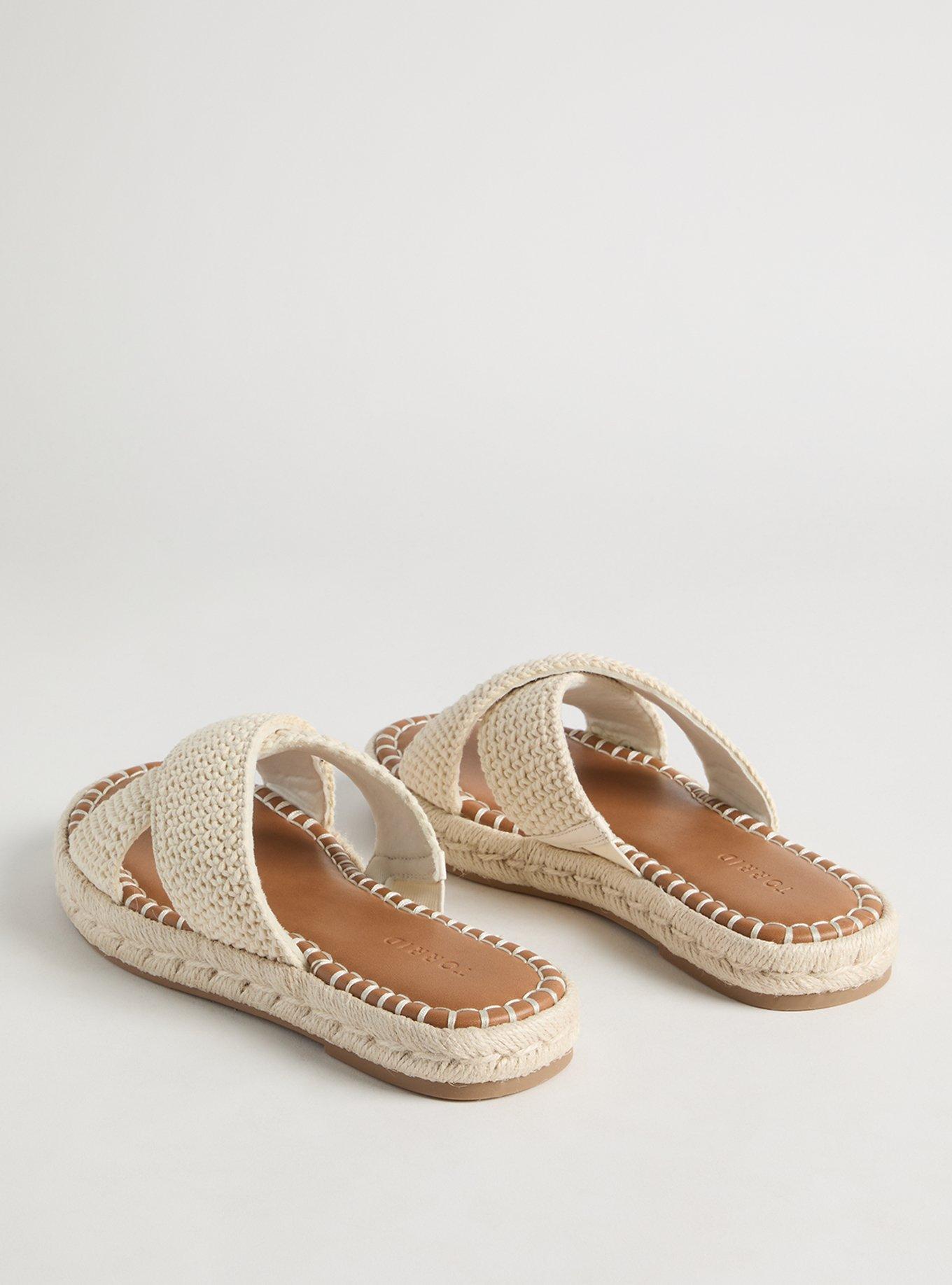 Cross Band Crochet Flatform Slide (WW)