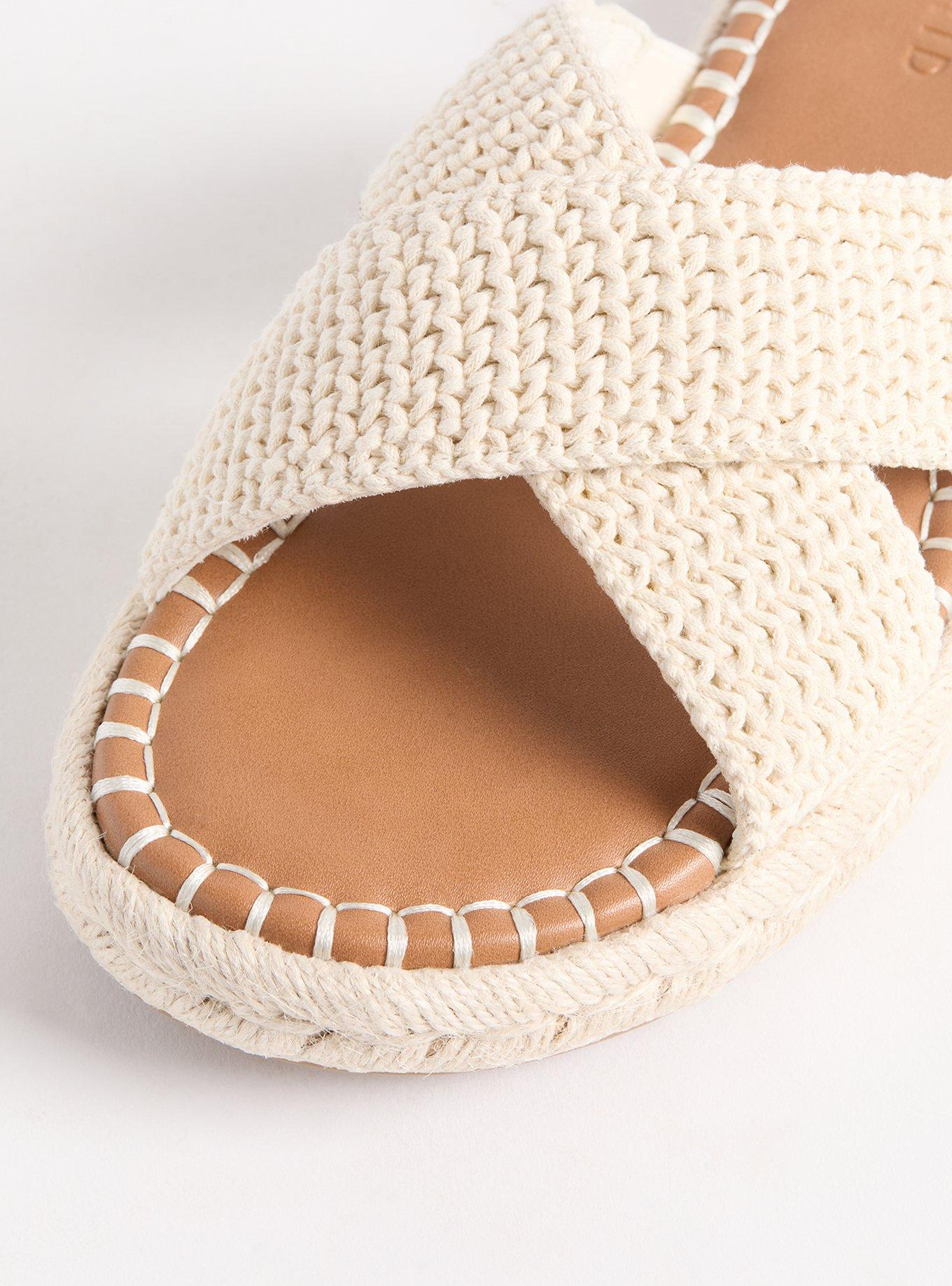 Cross Band Crochet Flatform Slide (WW)