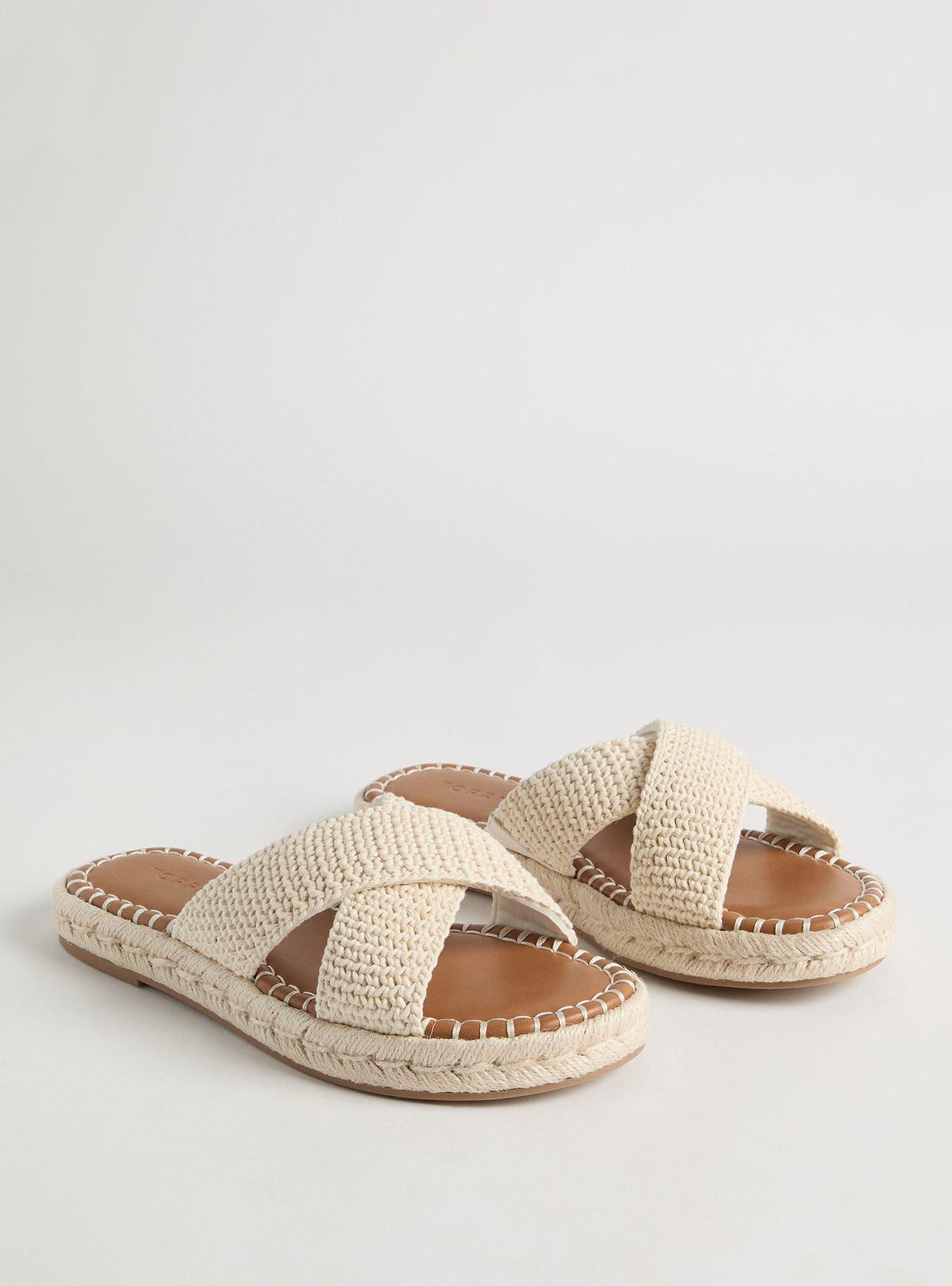 Cross Band Crochet Flatform Slide (WW)