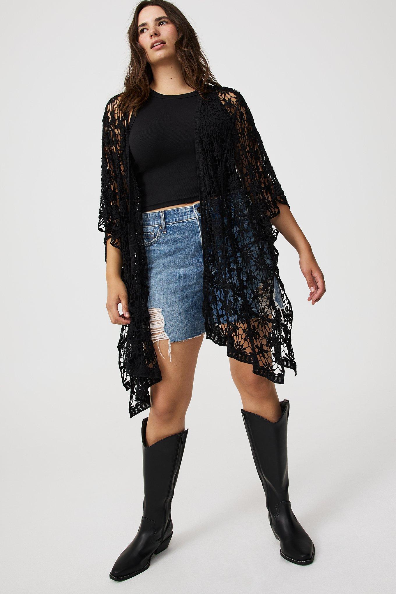 Floral Crochet Ruana