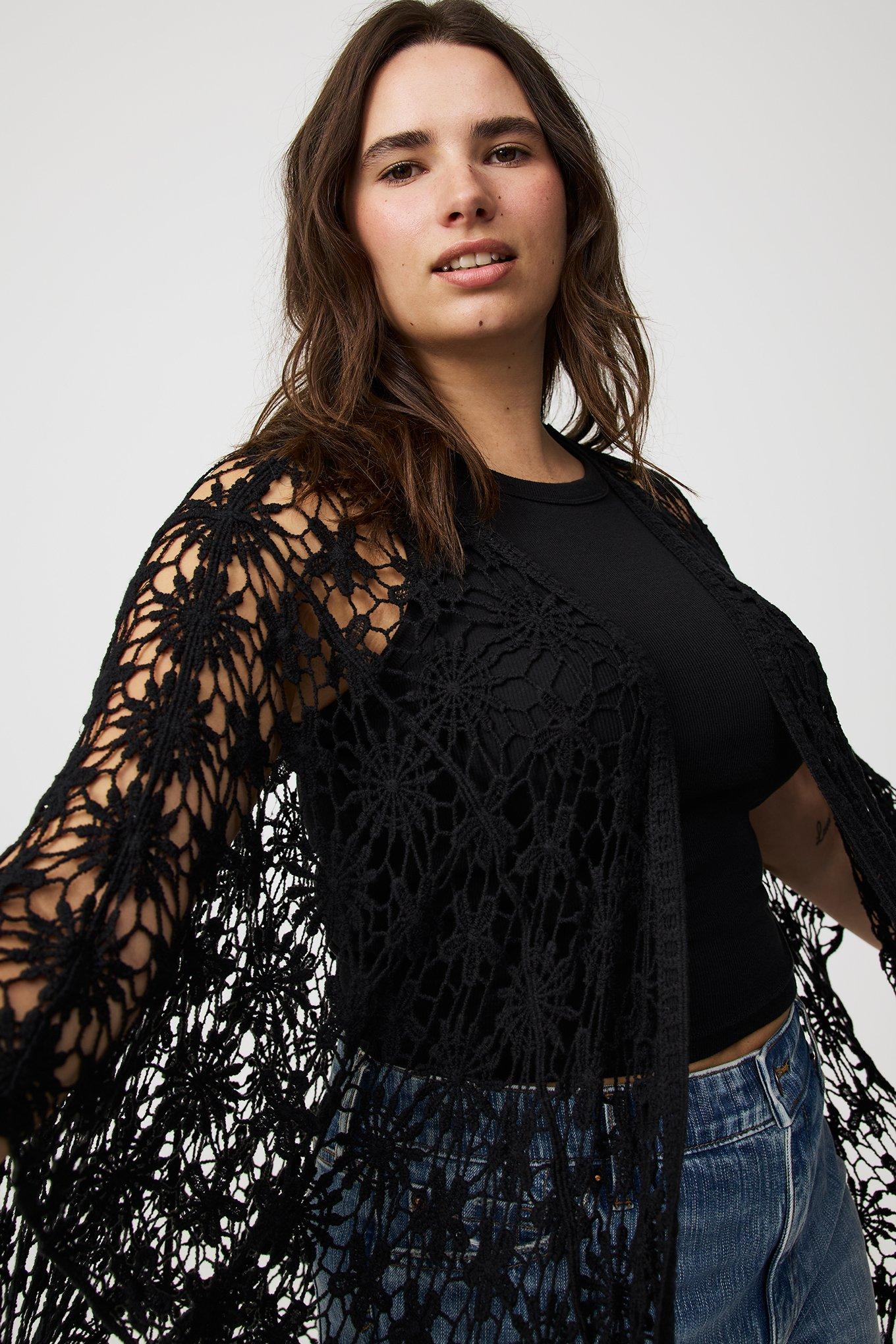 Floral Crochet Ruana