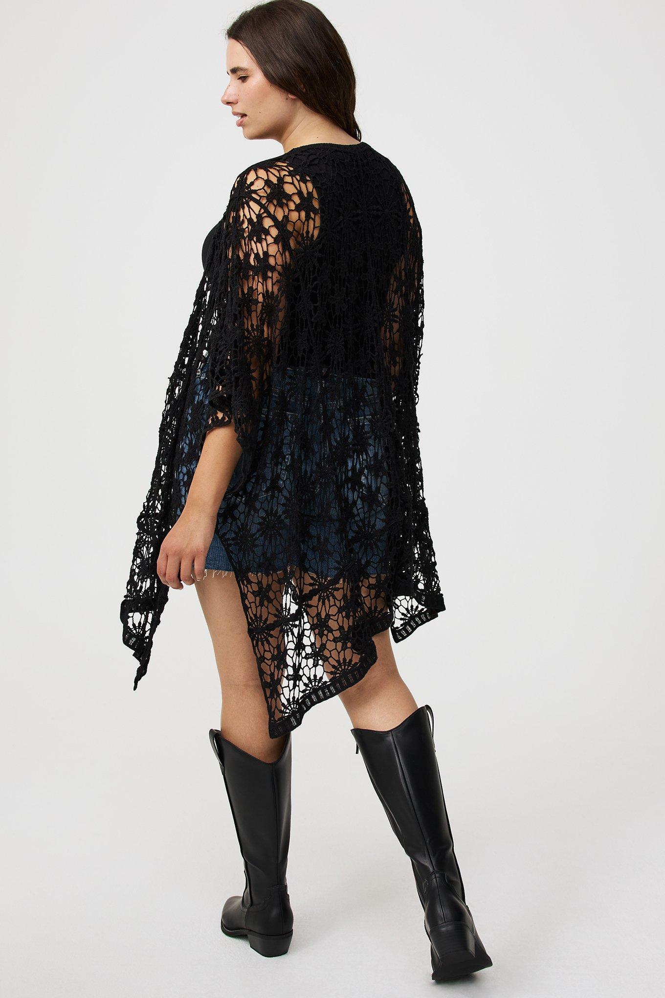 Floral Crochet Ruana