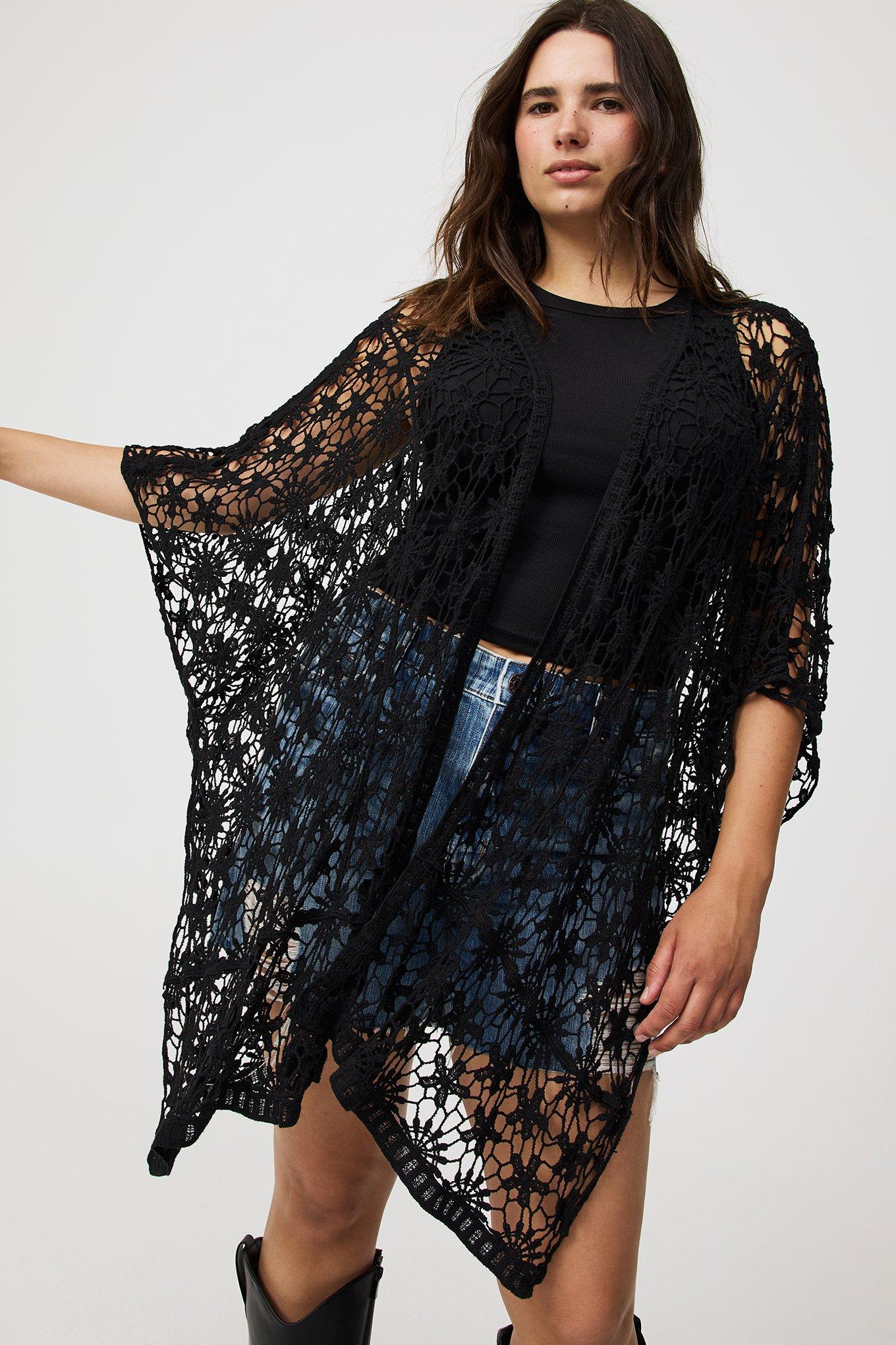Floral Crochet Ruana