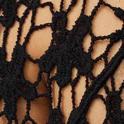 Floral Crochet Ruana, BLACK, swatch