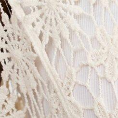 Floral Crochet Ruana, CREAM, swatch