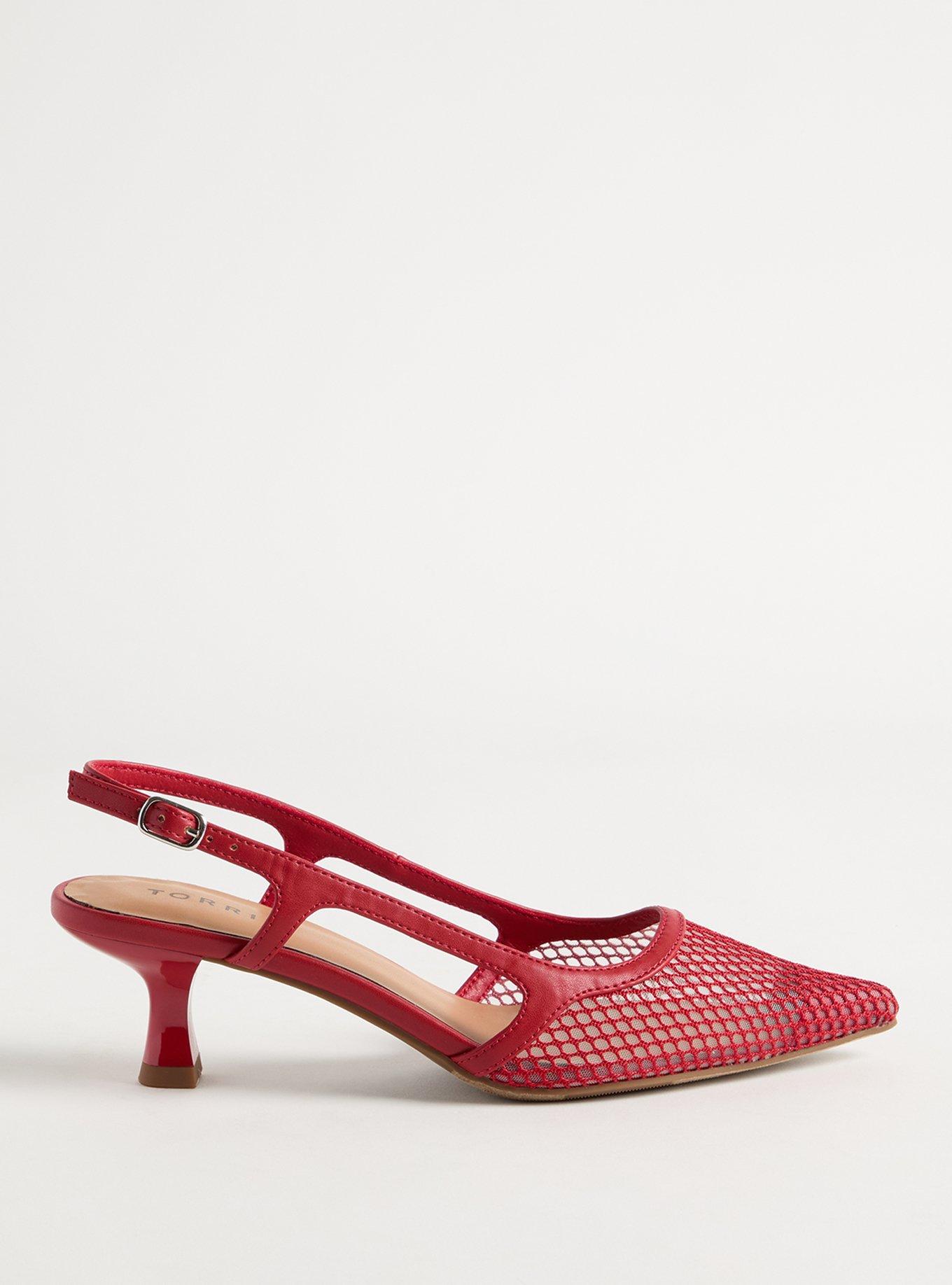 Fishnet Slingback Kitten Heel (M)