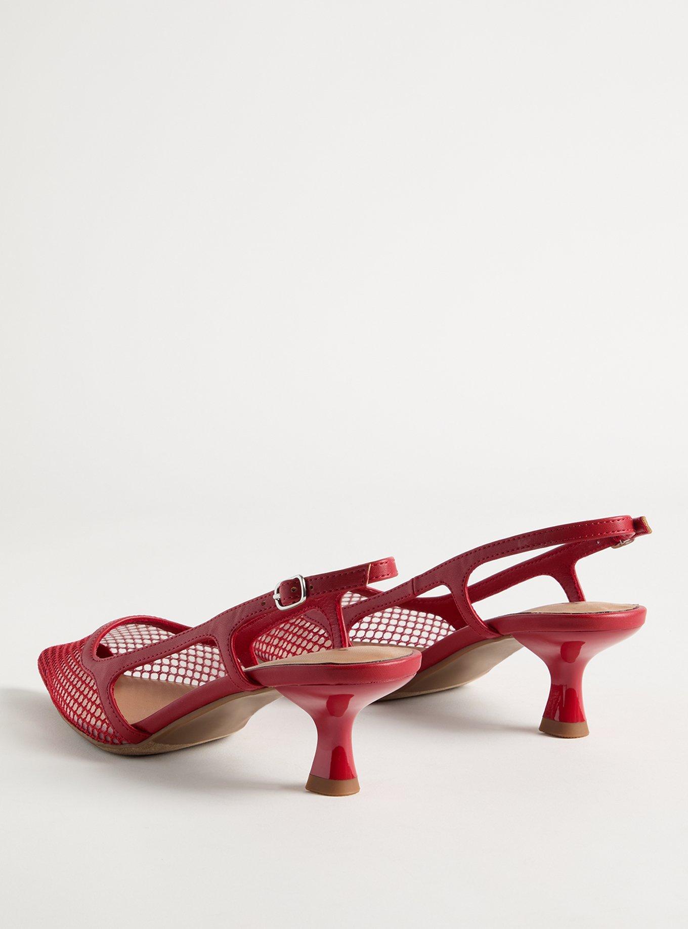 Fishnet Slingback Kitten Heel (M)