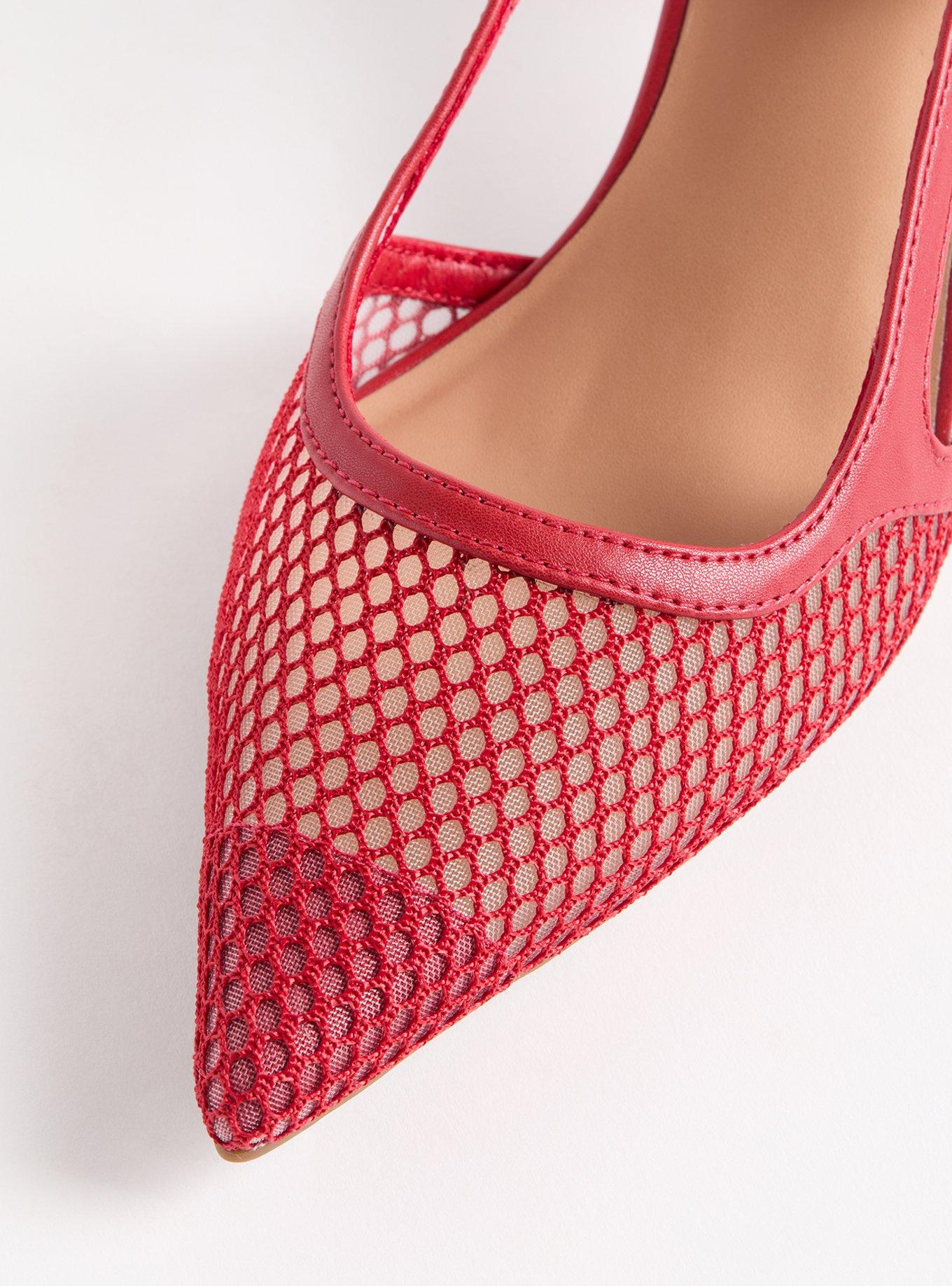 Fishnet Slingback Kitten Heel (M)