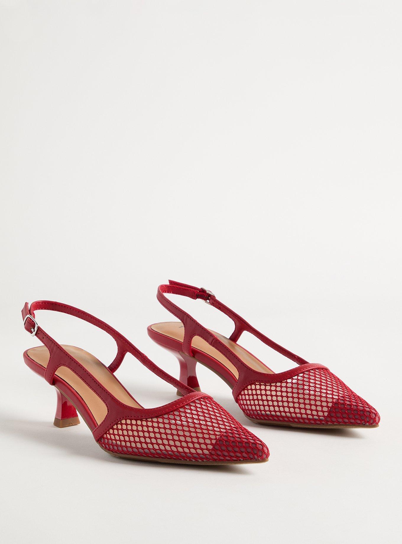 Fishnet Slingback Kitten Heel (M)
