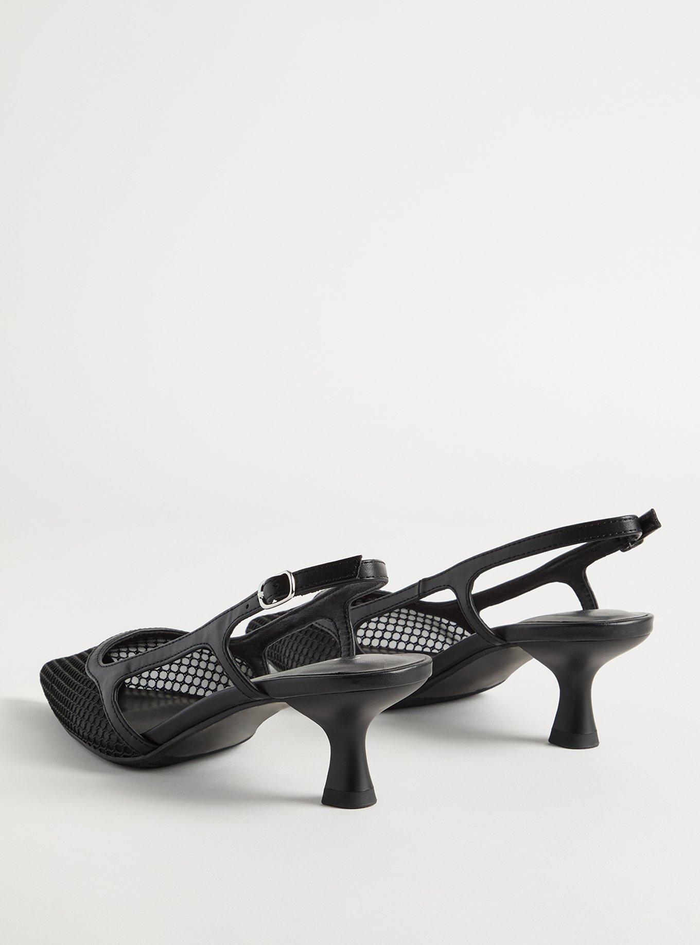 Fishnet Slingback Kitten Heel (M)