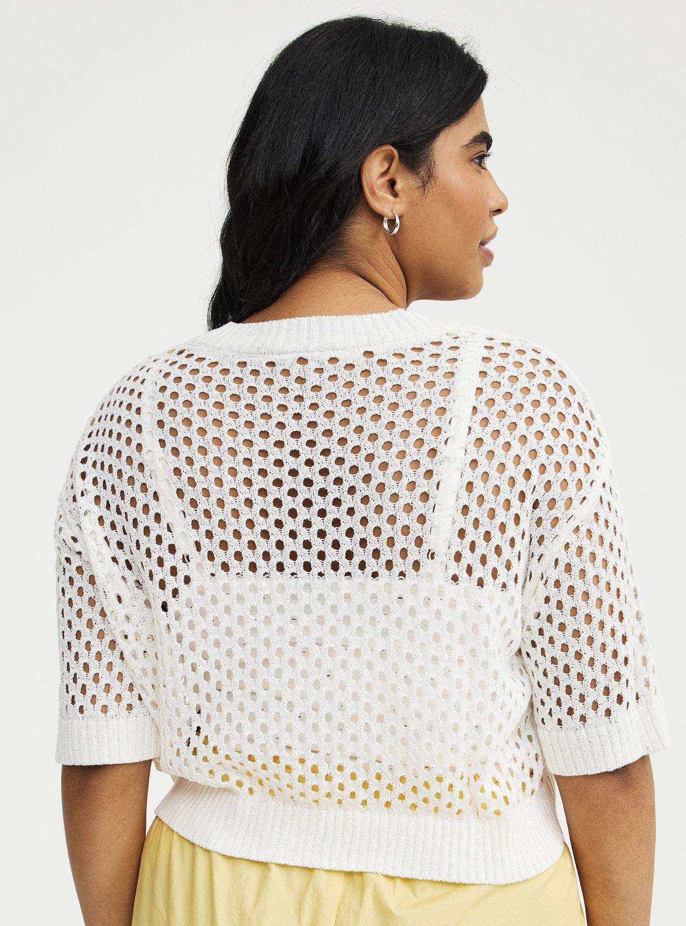 Pointelle Stitch Cardigan, BLANC DE BLANC, alternate