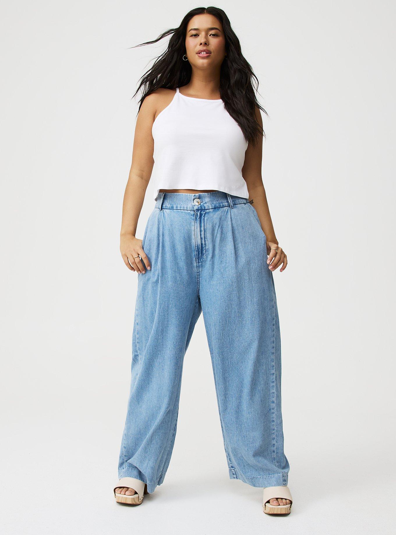 Plus Size - High-Rise Wide Leg Denim Trouser - Torrid Plus Size - High-Rise Wide Leg Denim Trouser - Torrid