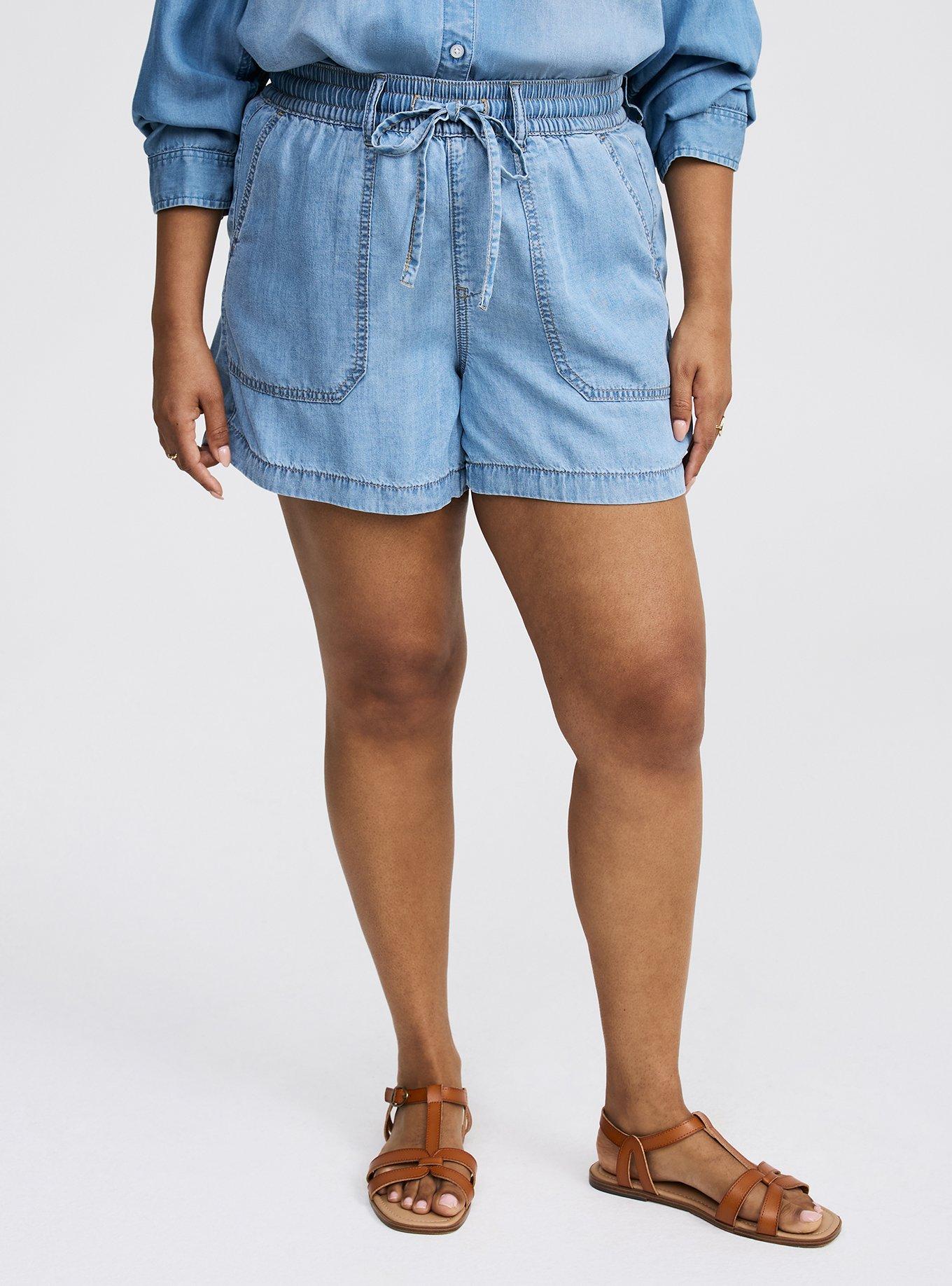 High-Rise Pull-On Lightweight Denim Short