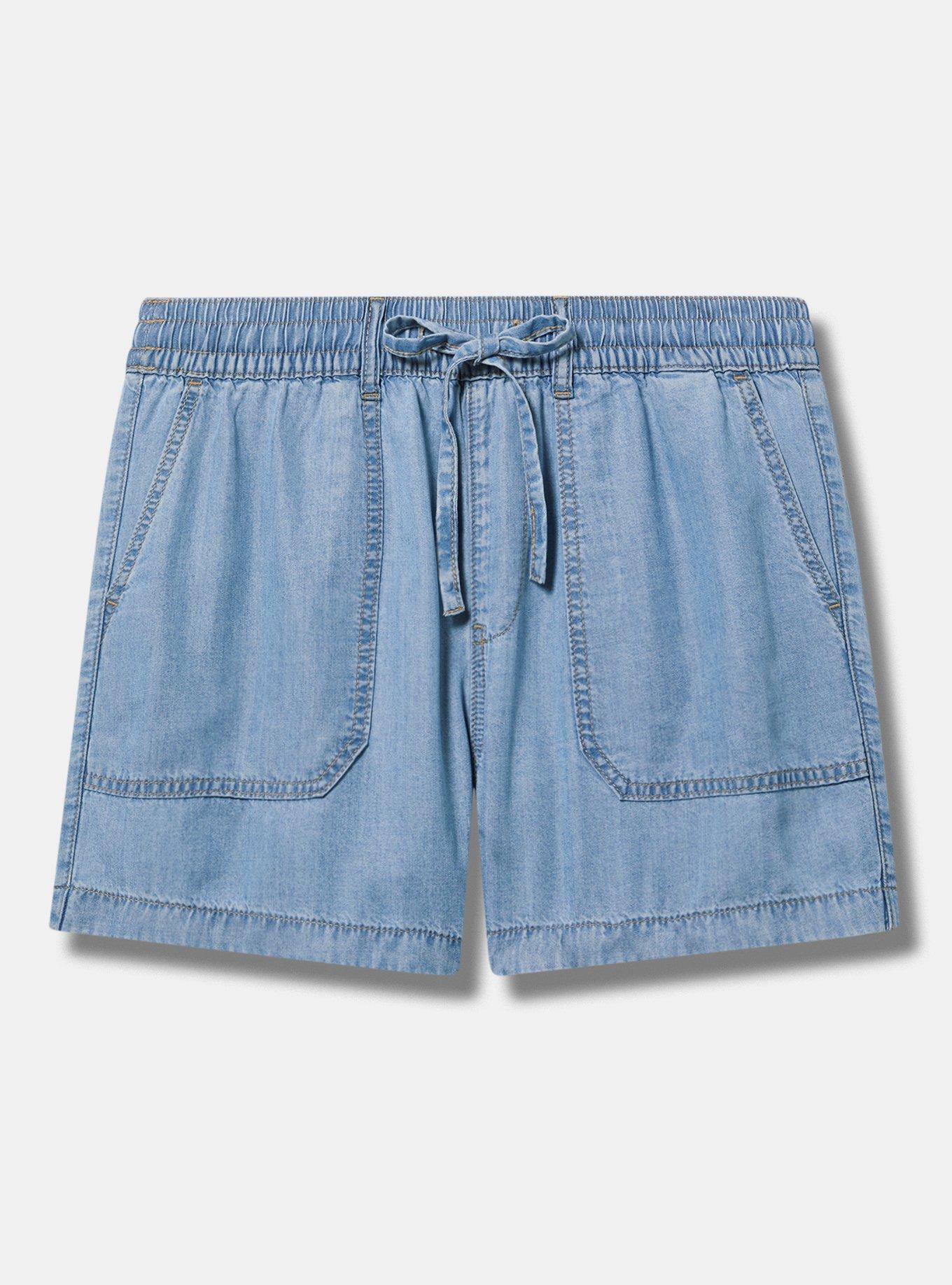 High-Rise Pull-On Lightweight Denim Short