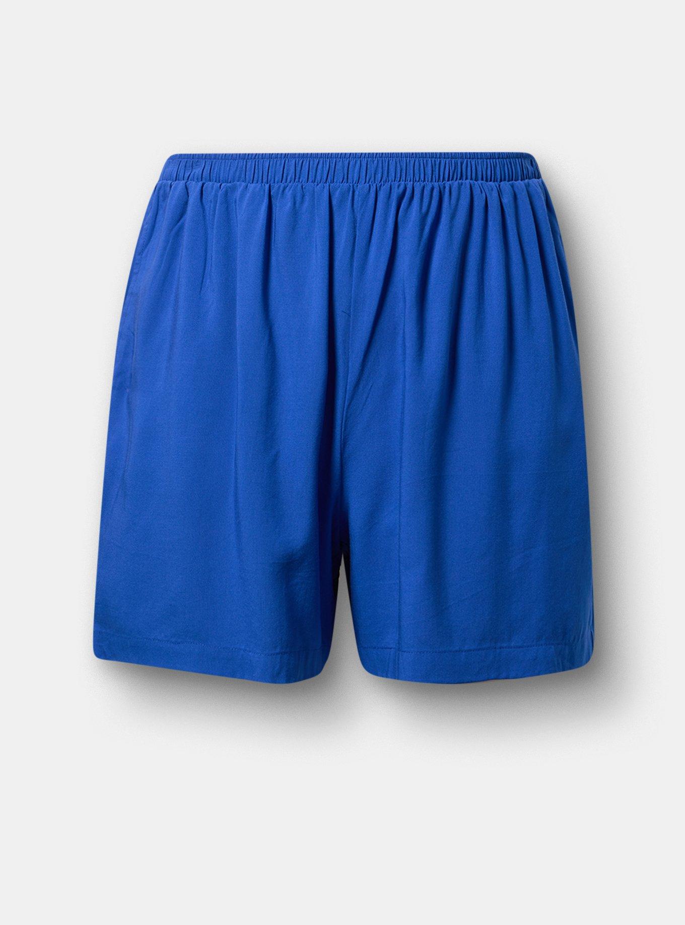 Pull-On Washable Challis Short, SURF THE WEB, flat