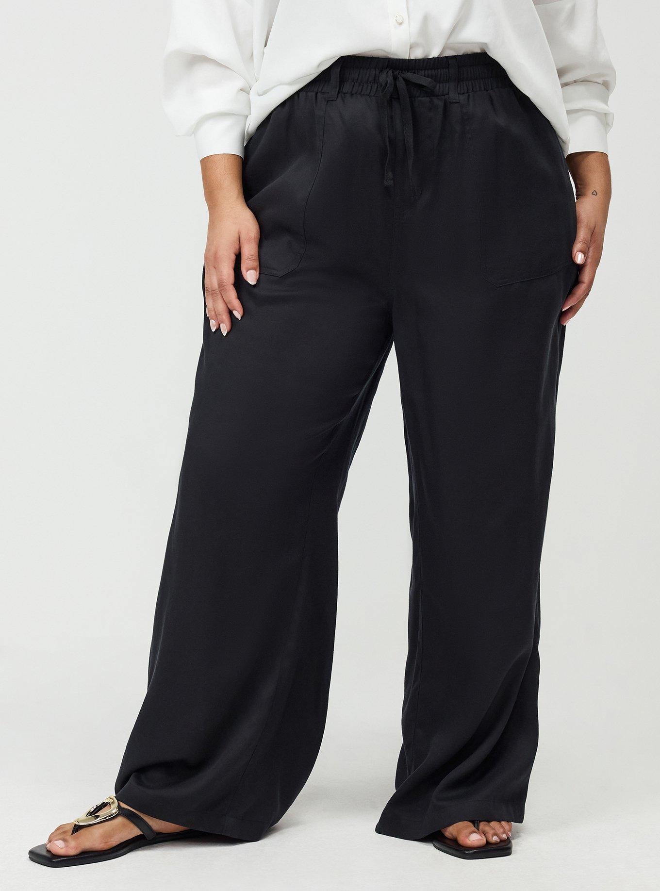 Pull-On Wide Leg Pant, DEEP BLACK, alternate