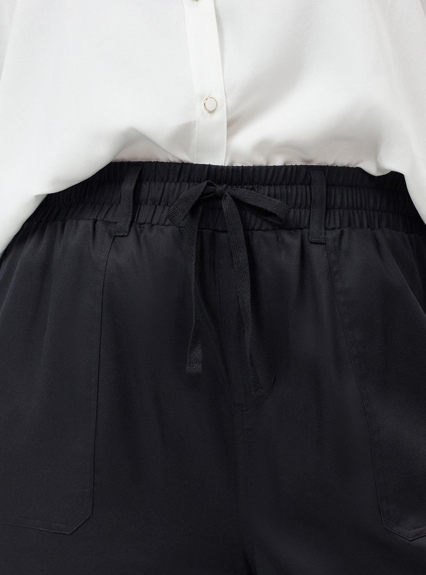 Pull-On Wide Leg Pant, DEEP BLACK, alternate
