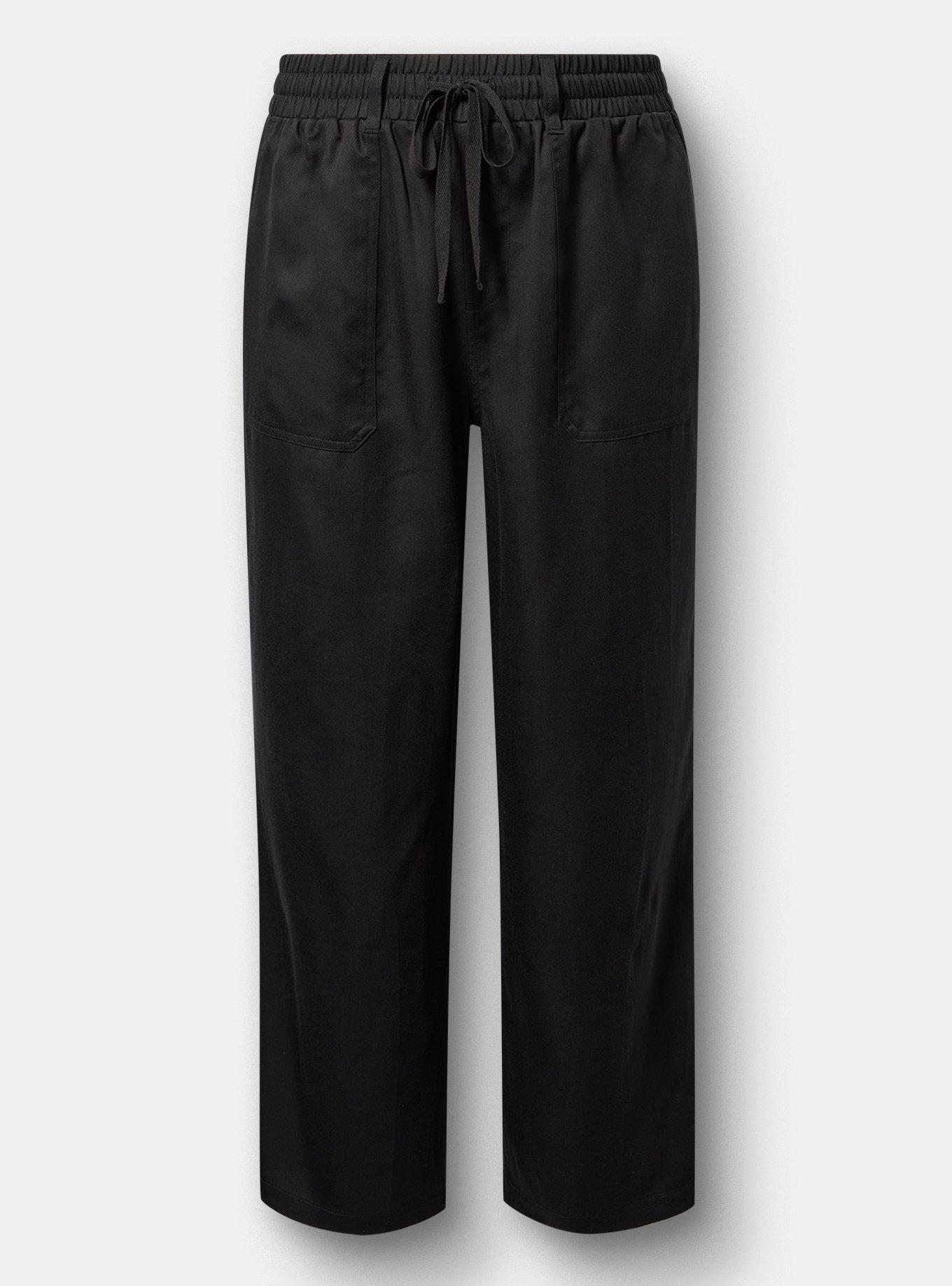 Pull-On Wide Leg Pant, DEEP BLACK, flat