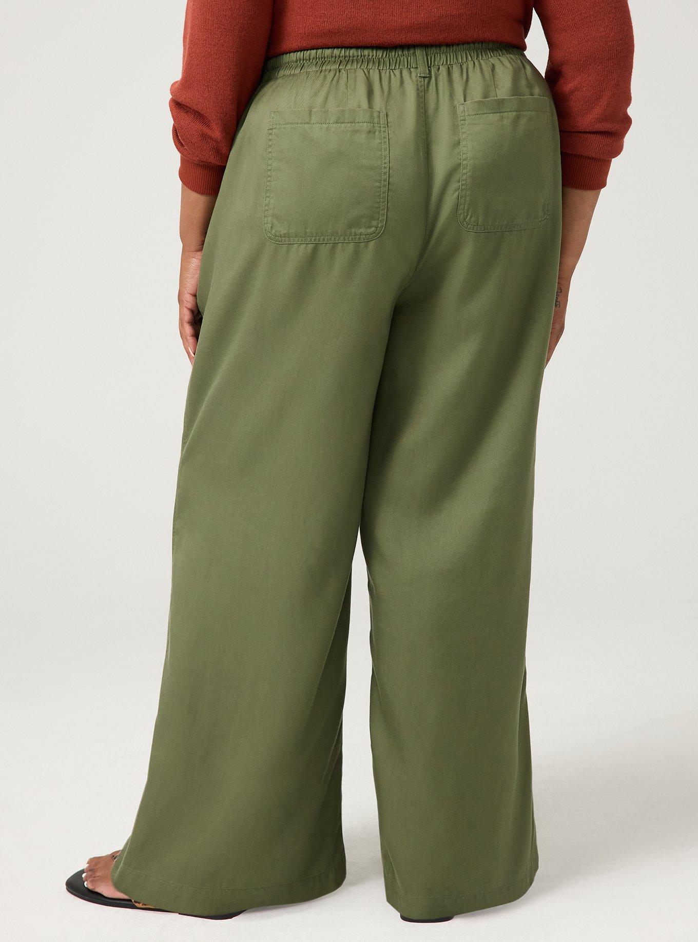 Pull-On Wide Leg Pant, OLIVINE, alternate