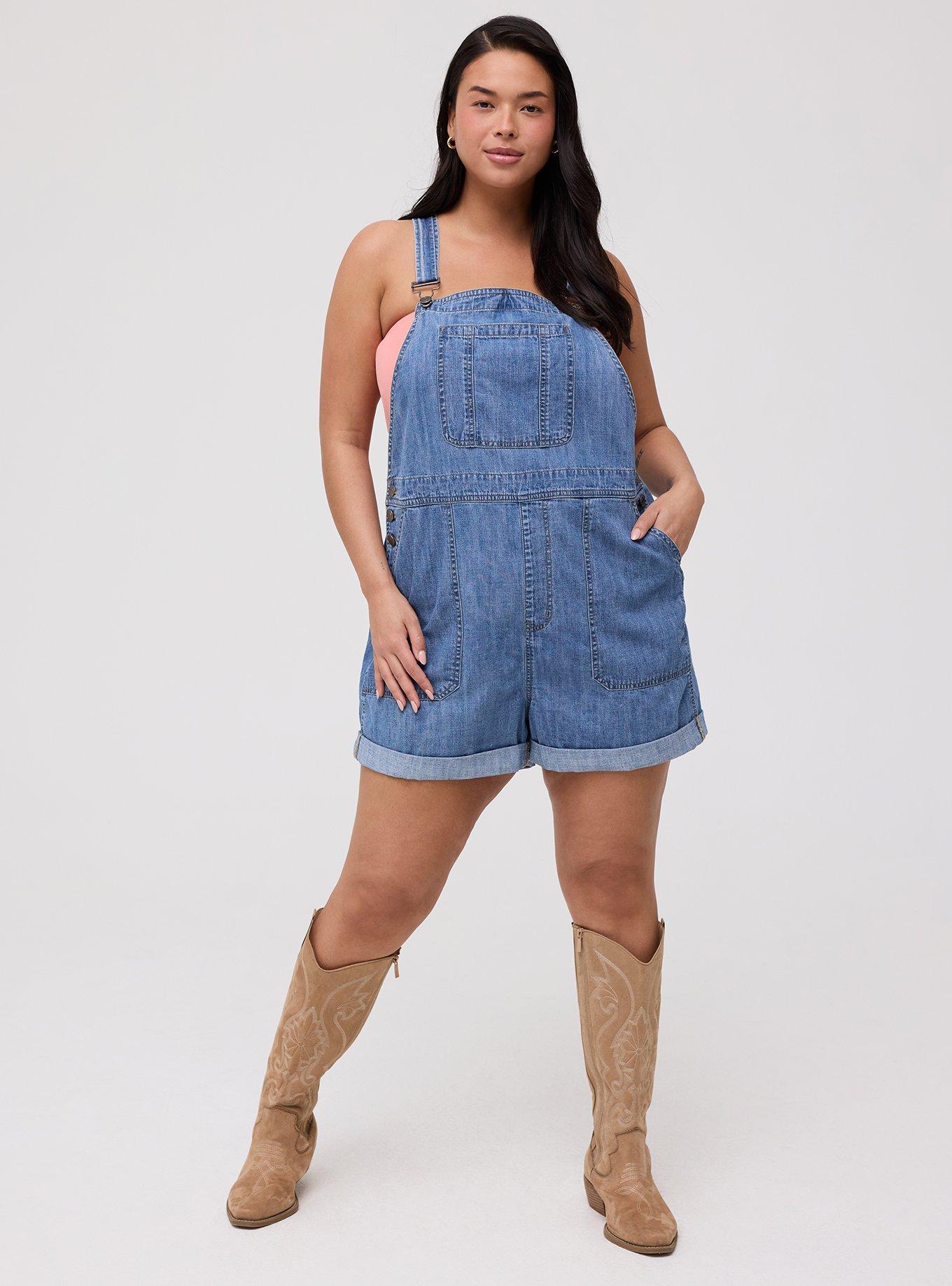 Lightweight Denim Shortall, MEDIUM WASH, alternate