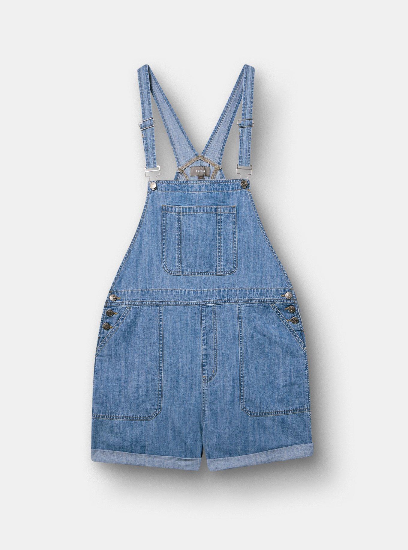 Lightweight Denim Shortall, MEDIUM WASH, hi-res