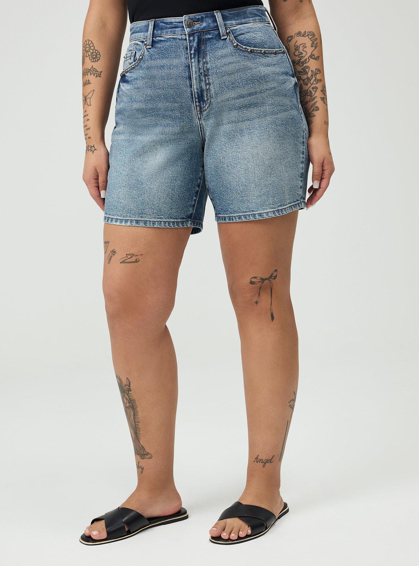 7'' High-Rise Dad Denim Short, AMERICANO, alternate