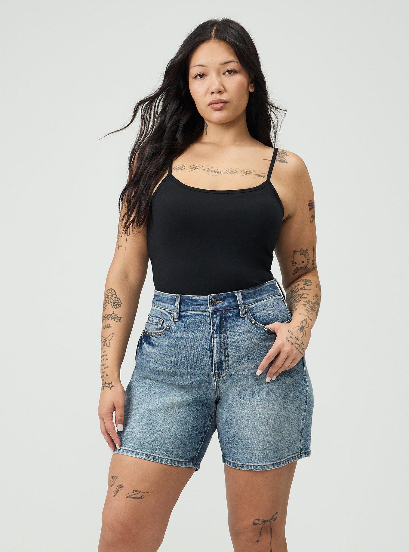 7'' High-Rise Dad Denim Short, AMERICANO, hi-res