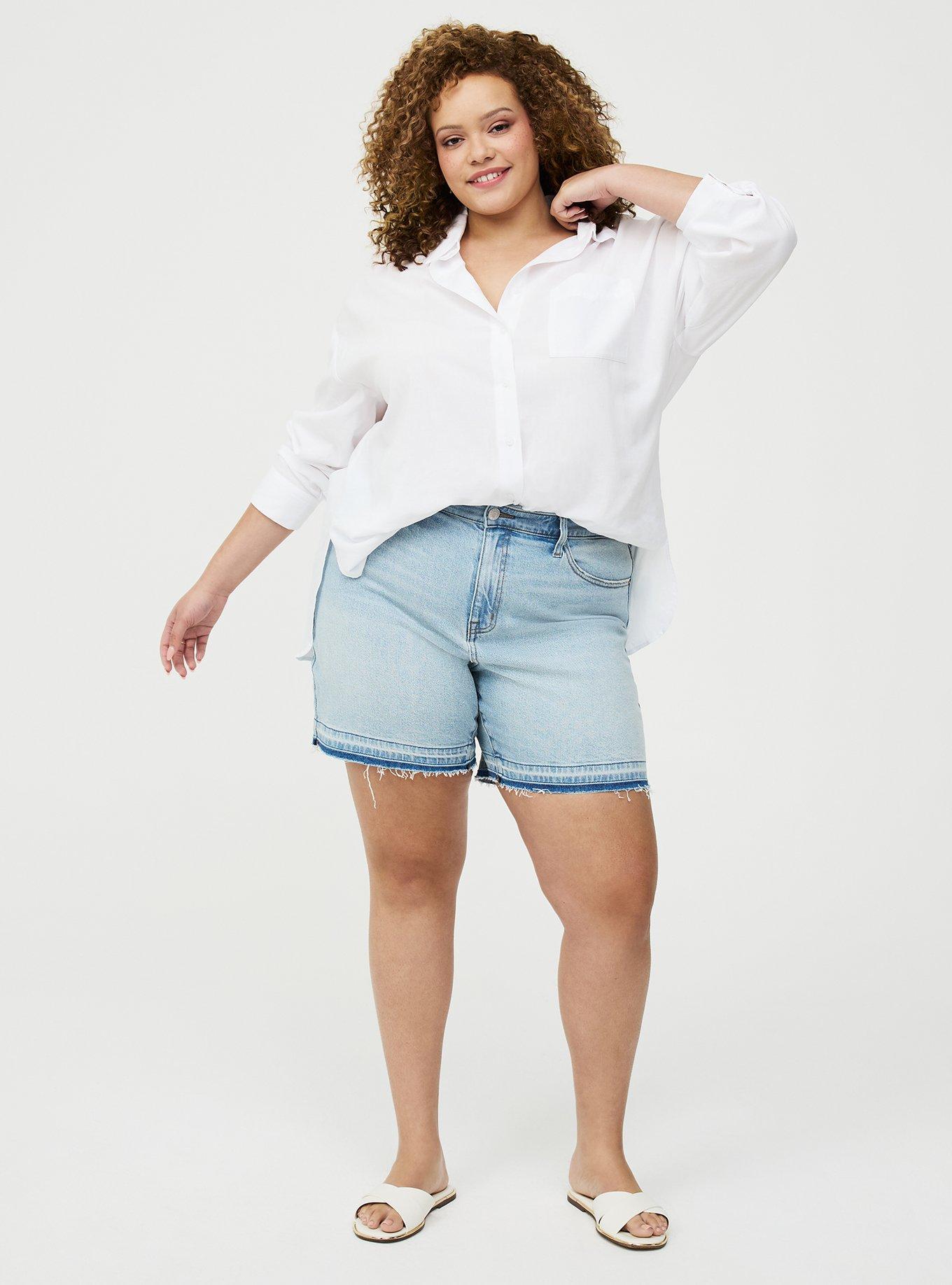 7'' High-Rise Dad Denim Short, FRENCH 75, hi-res