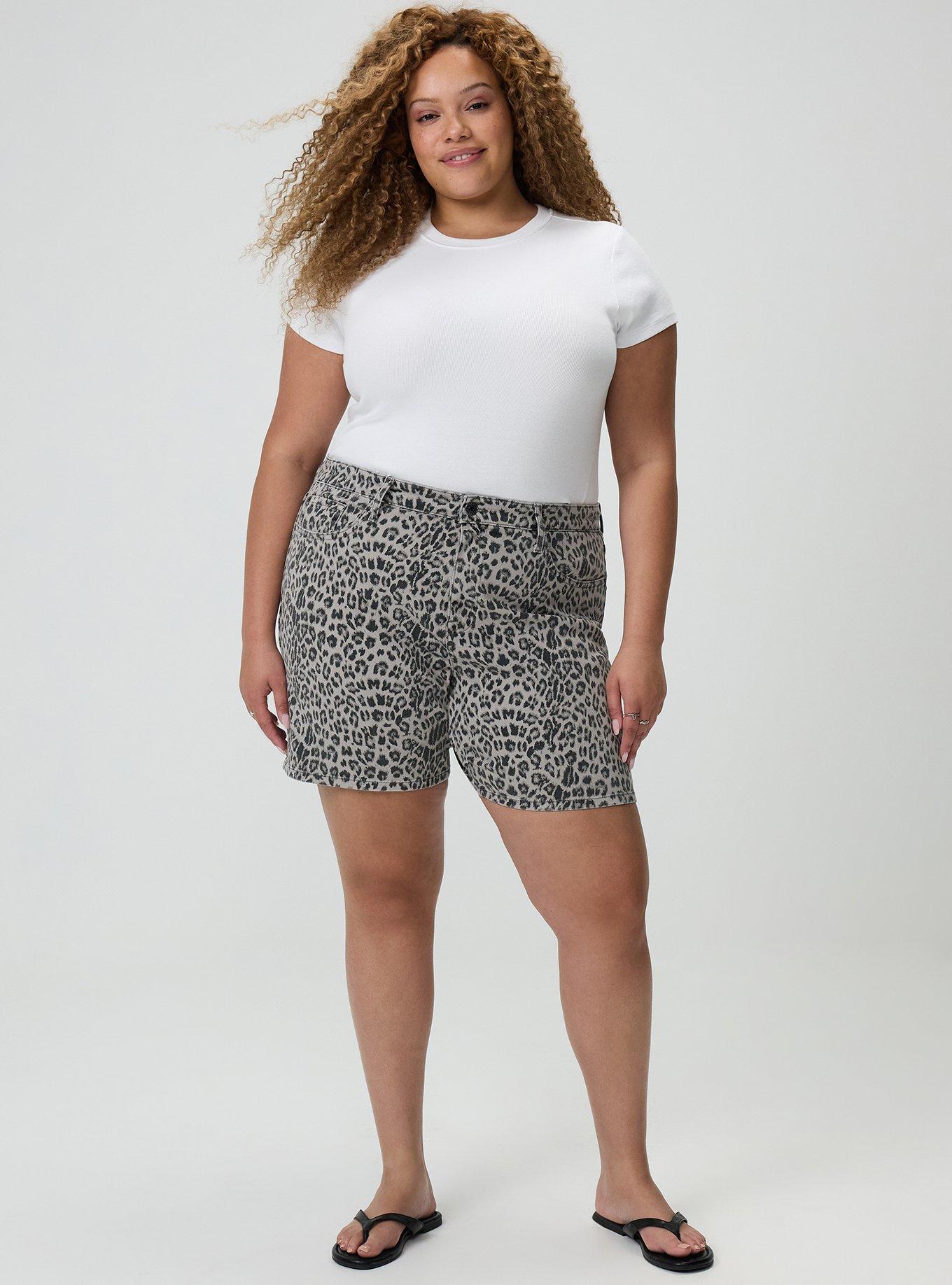 7'' High-Rise Dad Denim Short, ASH GREY LEOPARD, alternate