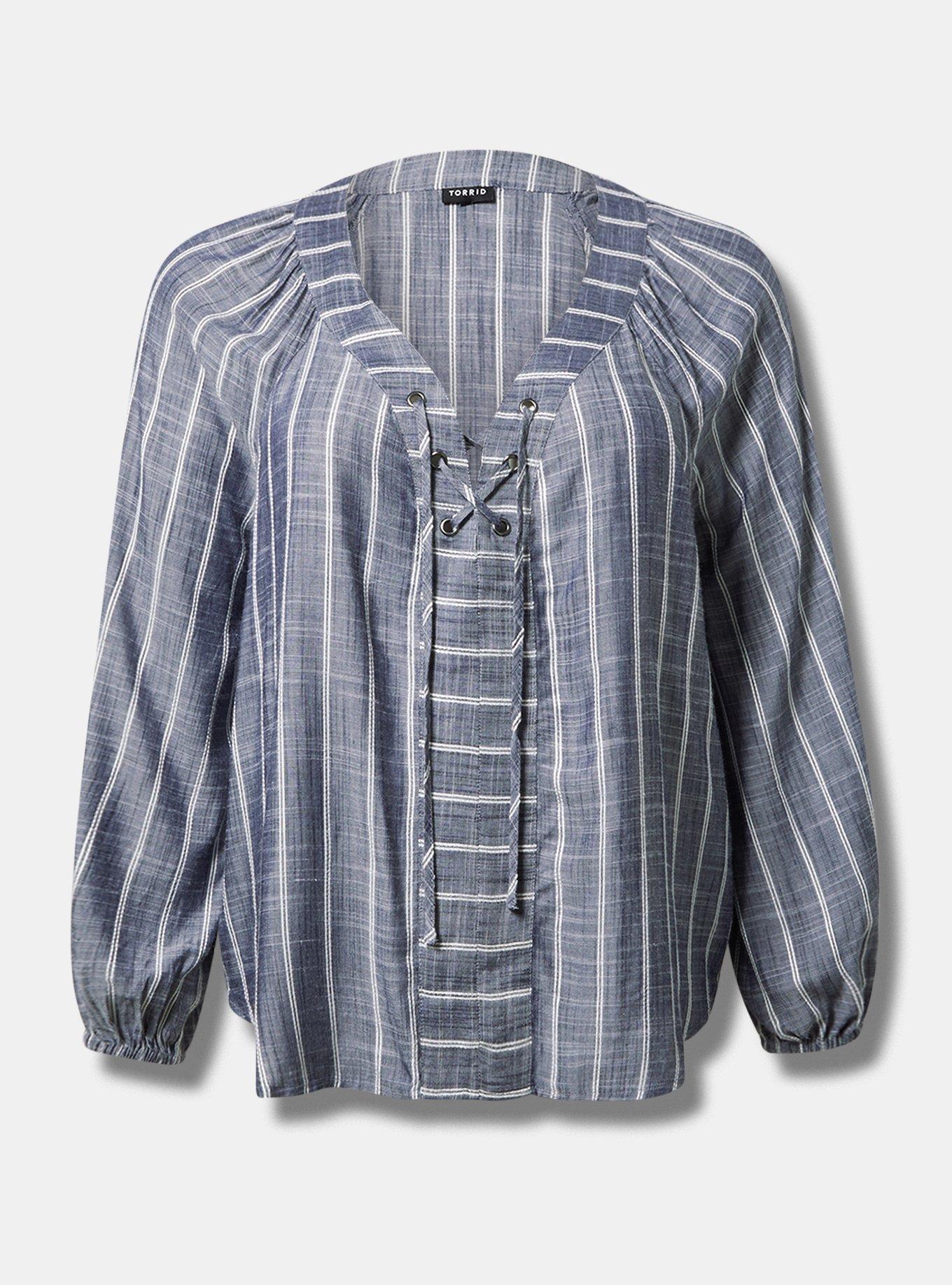 Lace-Up Blouse