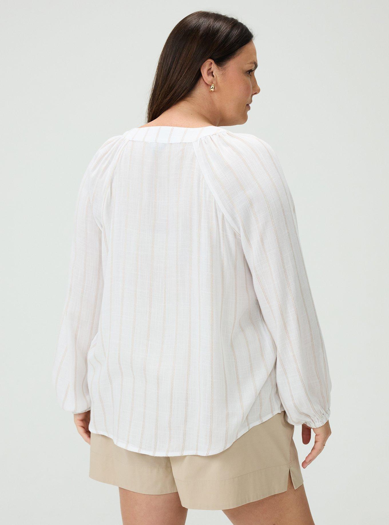 Raglan Lace-Up Blouse, SAIL STRIPE BLANC DE BLANC CEMENT, alternate