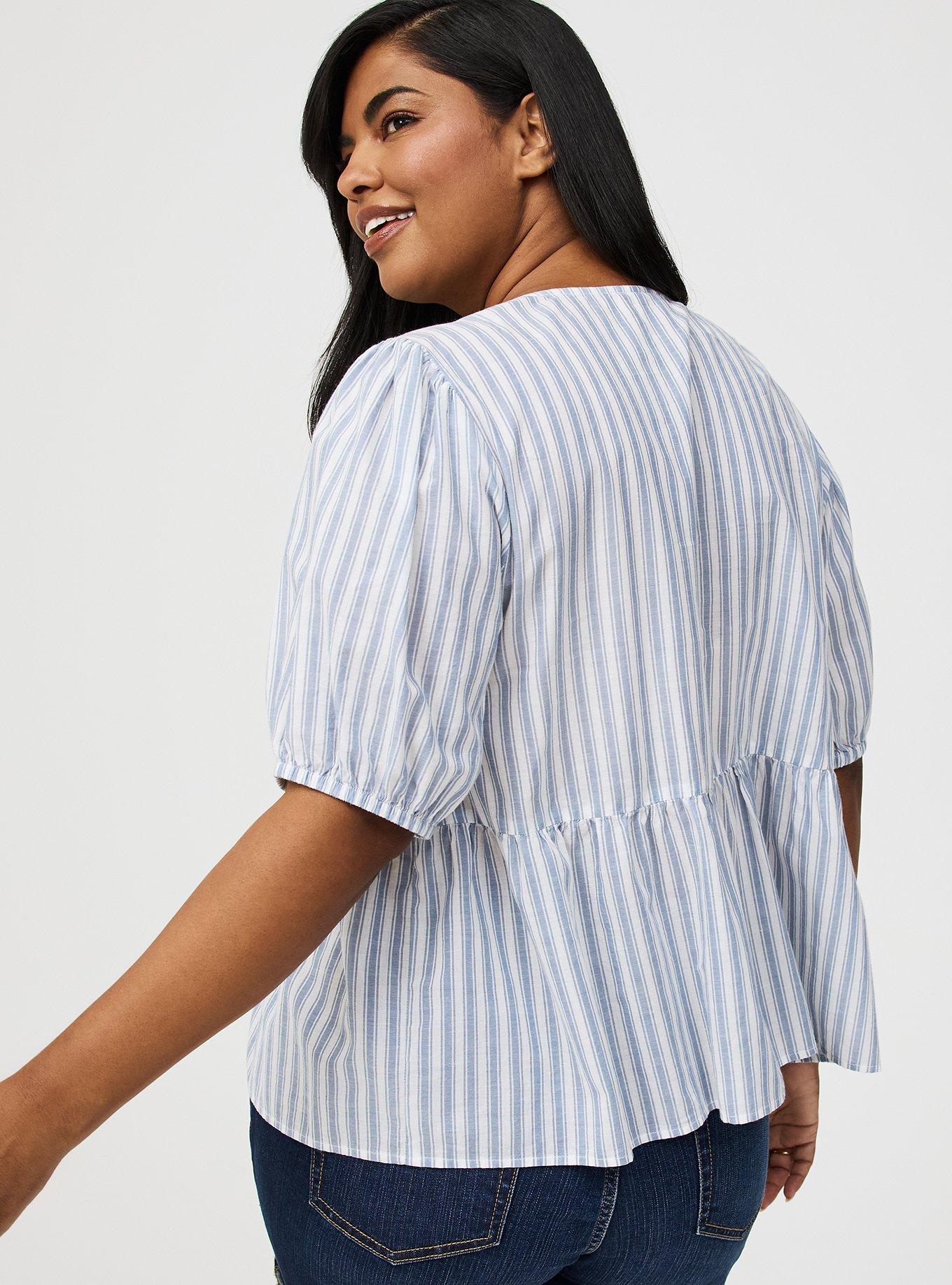Puff Sleeve Tie Front Blouse