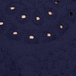 Eyelet Cotton Voile Dolman Shirt, PEACOAT, swatch