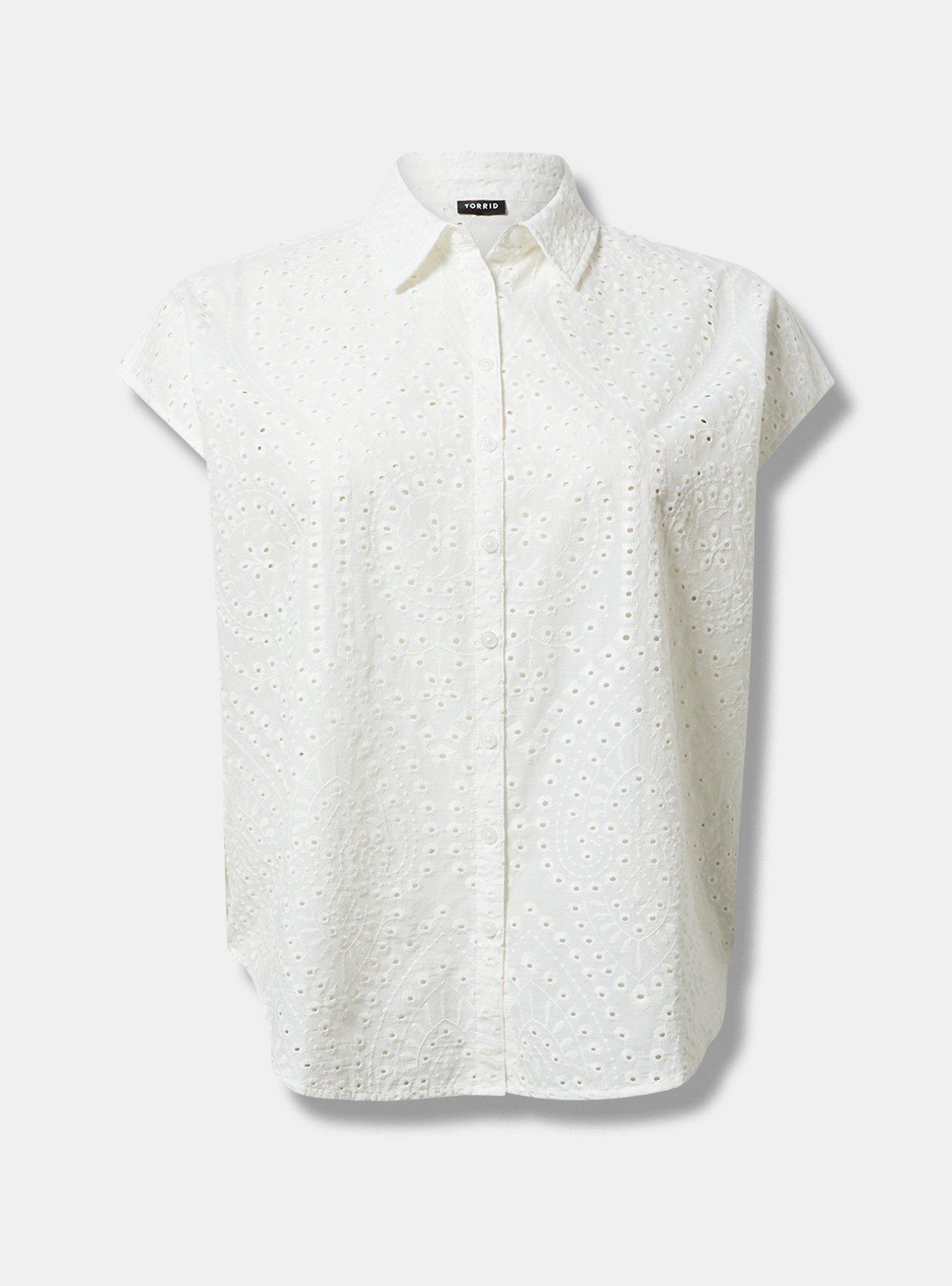 Eyelet Cotton Voile Dolman Shirt