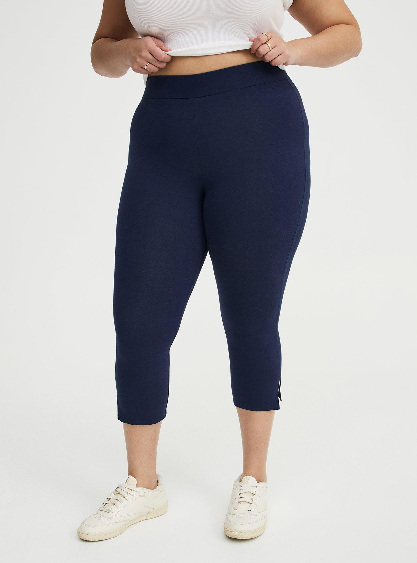 Capri Side Slit Legging, PEACOAT, alternate