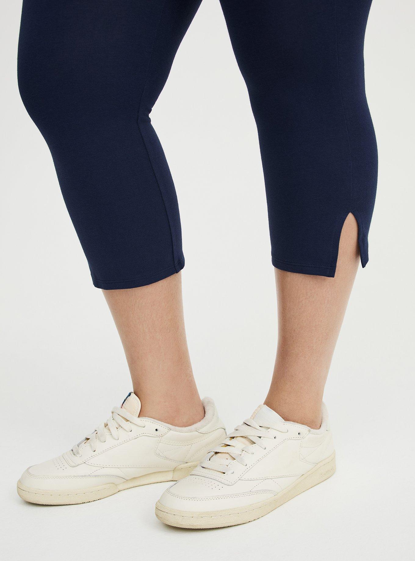 Capri Side Slit Legging, PEACOAT, alternate