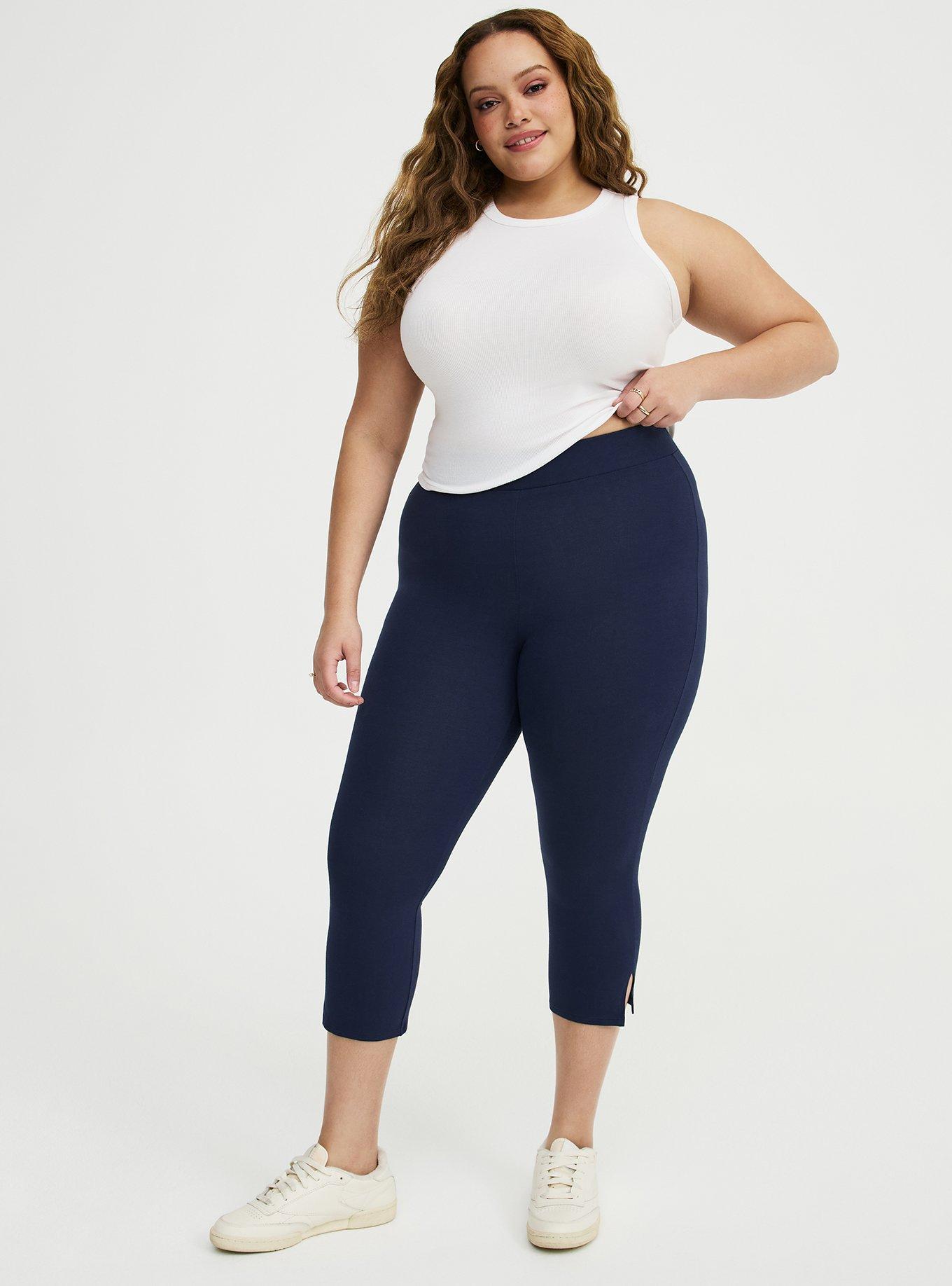 Capri Side Slit Legging, PEACOAT, alternate