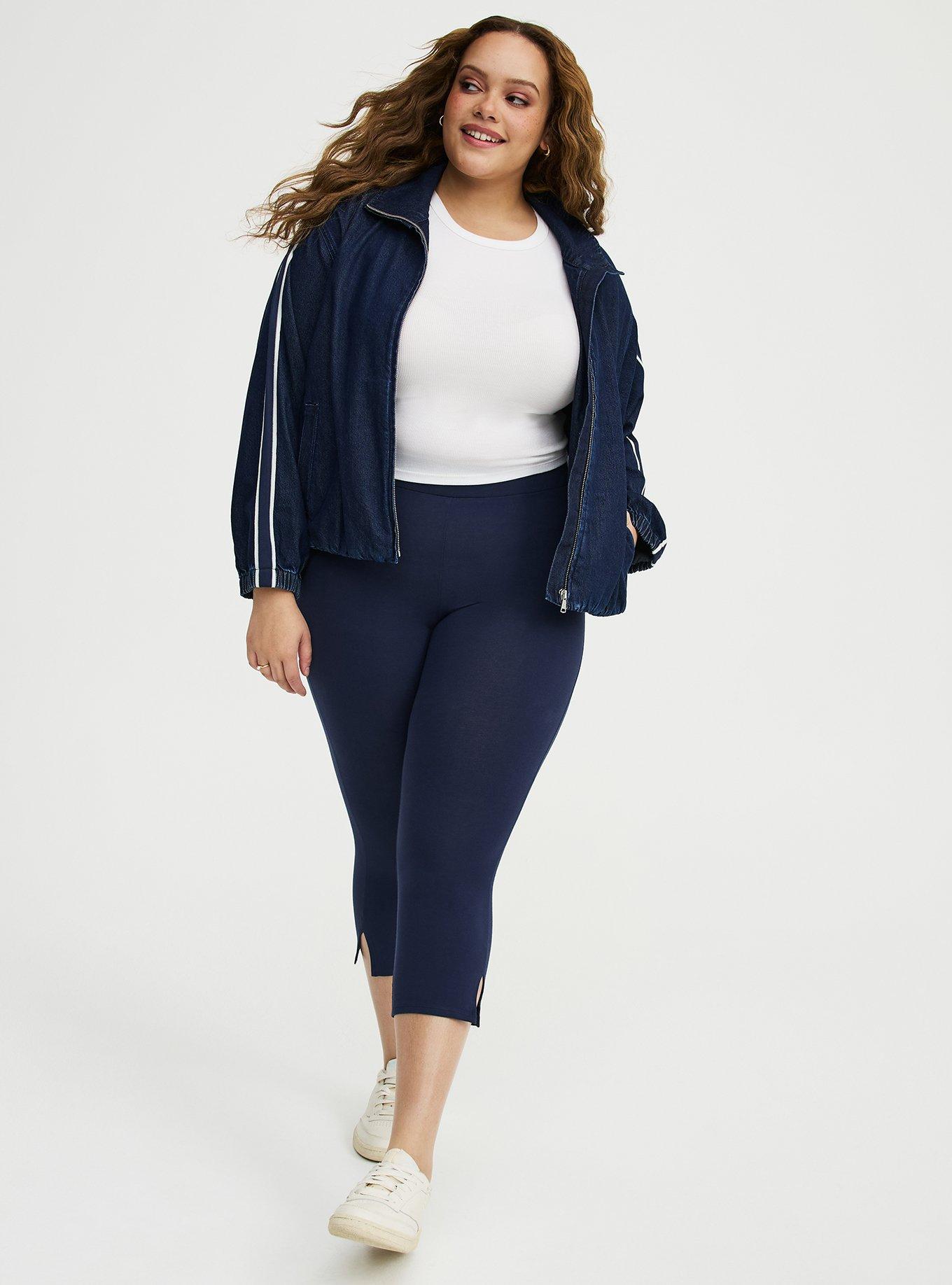 Capri Side Slit Legging, PEACOAT, alternate