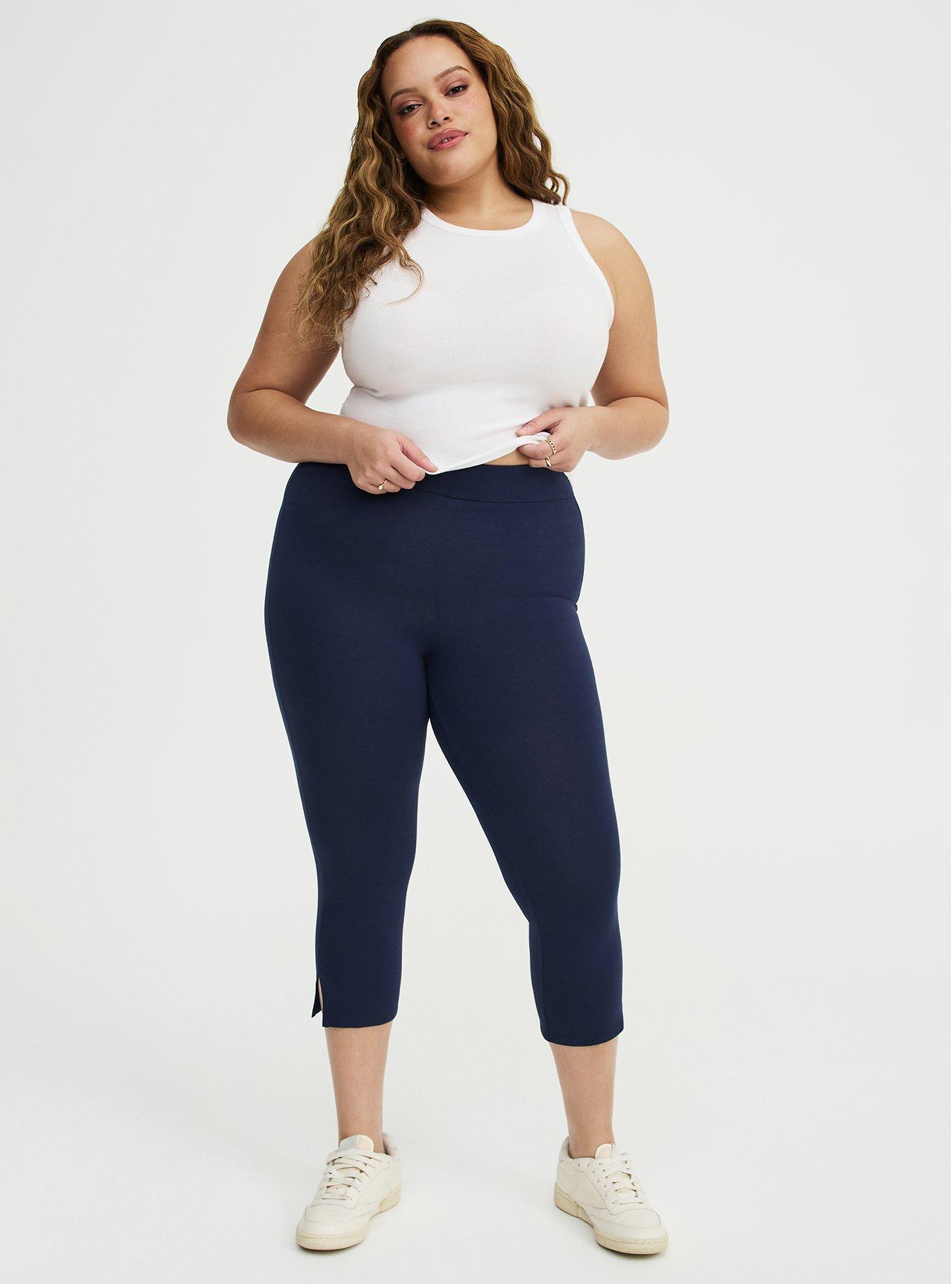 Capri Side Slit Legging, PEACOAT, hi-res