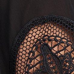 Plus Size Relaxed Pop-Over Blouse, DEEP BLACK, swatch