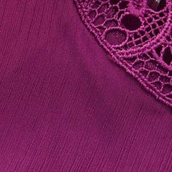 Lace Inset Chiffon Top, PLUM CASPIA, swatch