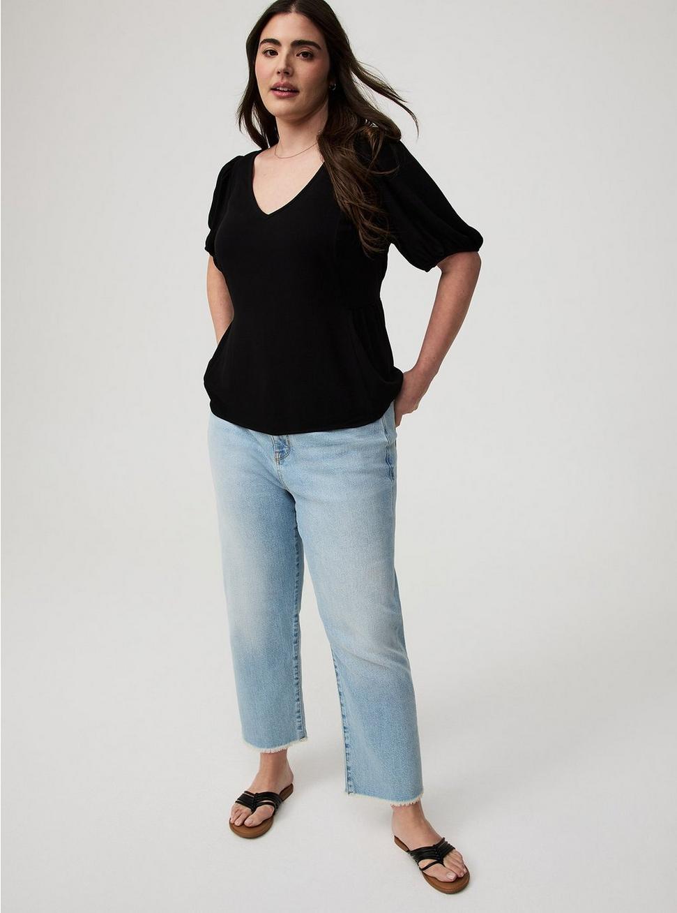 Plus Size - Tie Back Puff Sleeve Top - Torrid Plus Size - Tie Back Puff Sleeve Top - Torrid