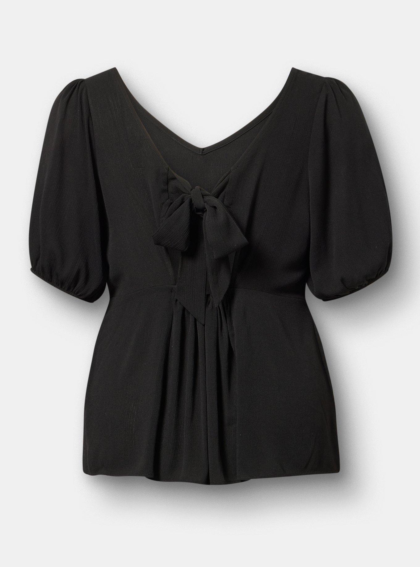 Plus Size - Tie Back Puff Sleeve Top - Torrid