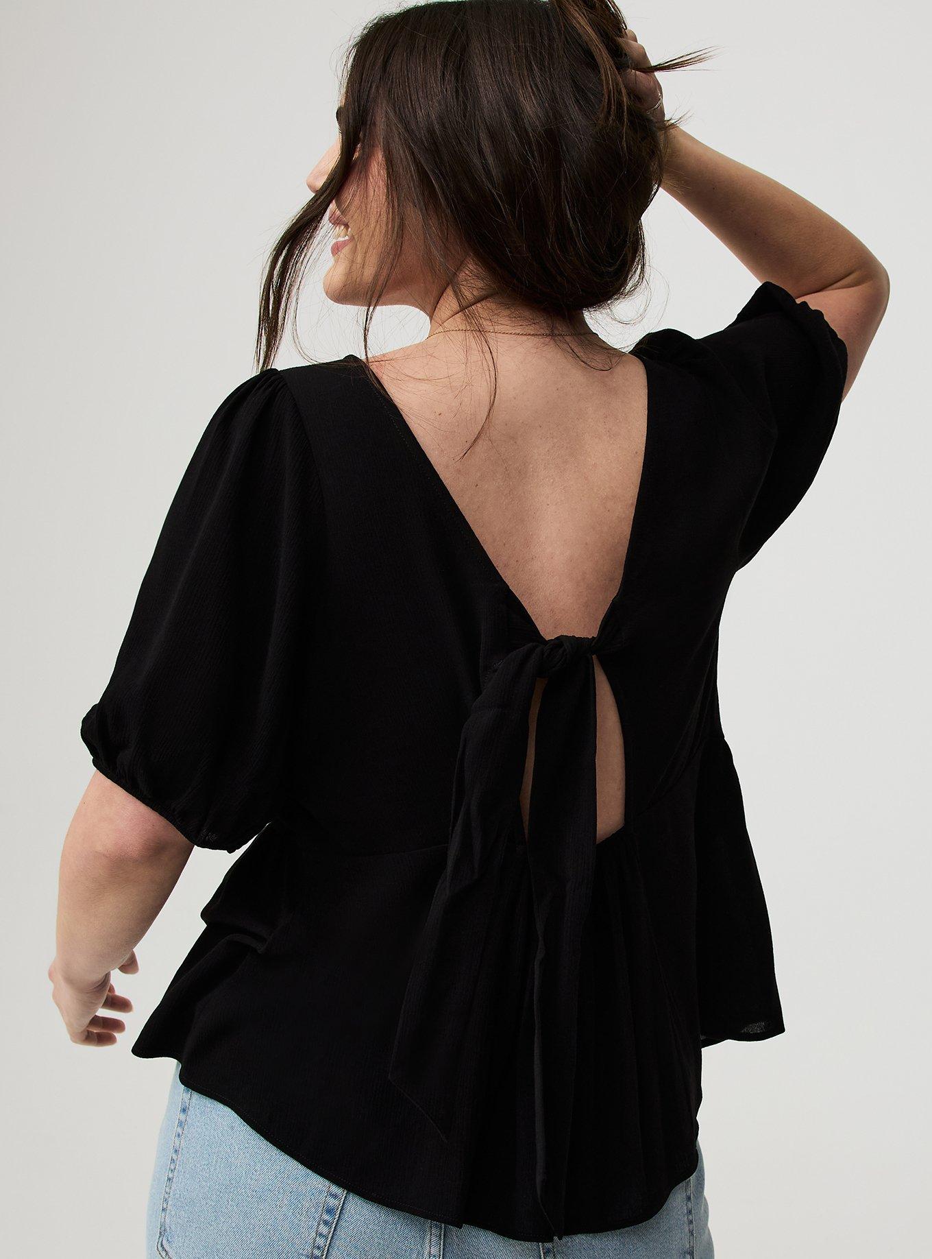 Tie Back Puff Sleeve Top