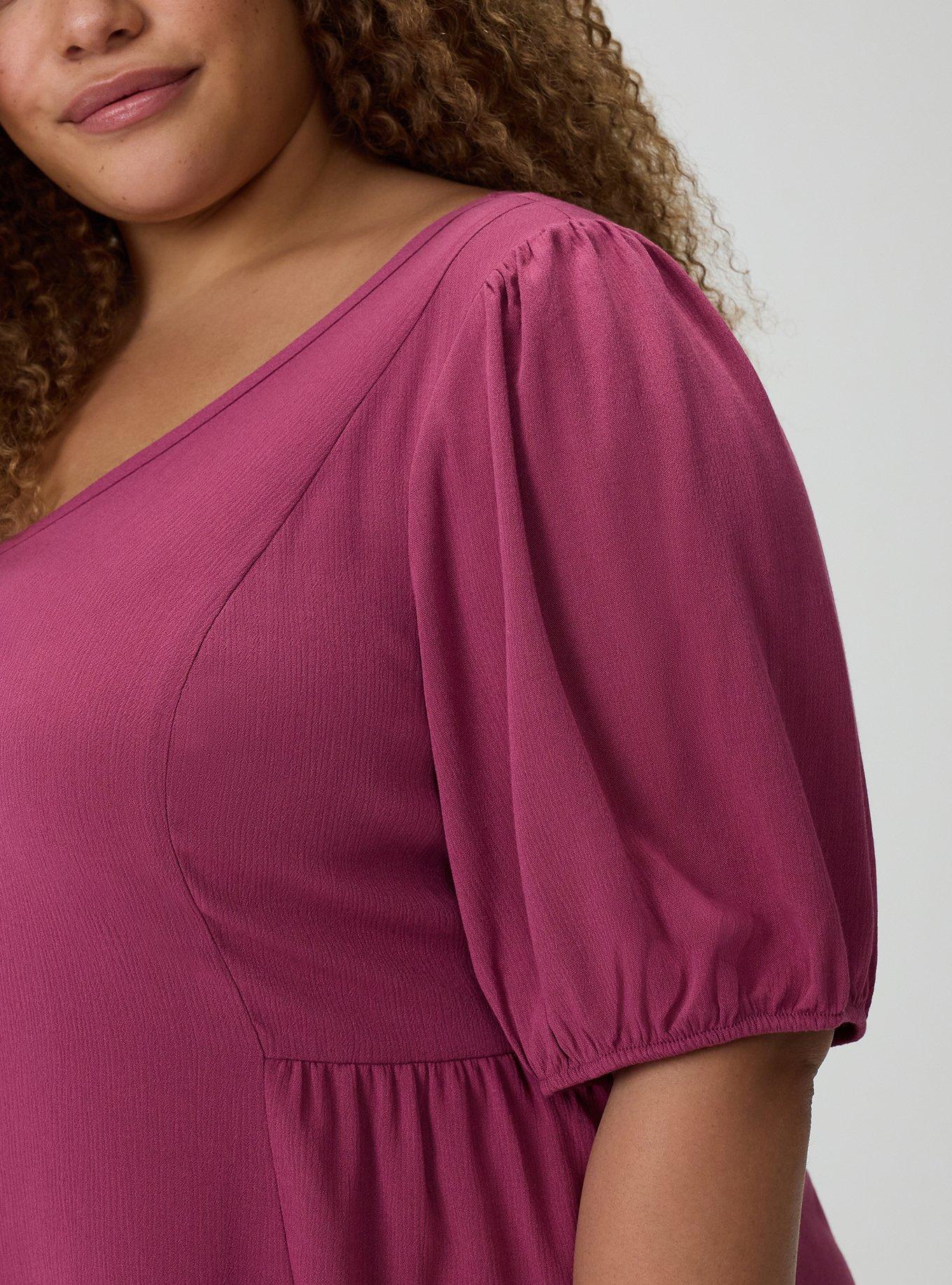 Tie Back Puff Sleeve Top, VIOLET QUARTZ, alternate