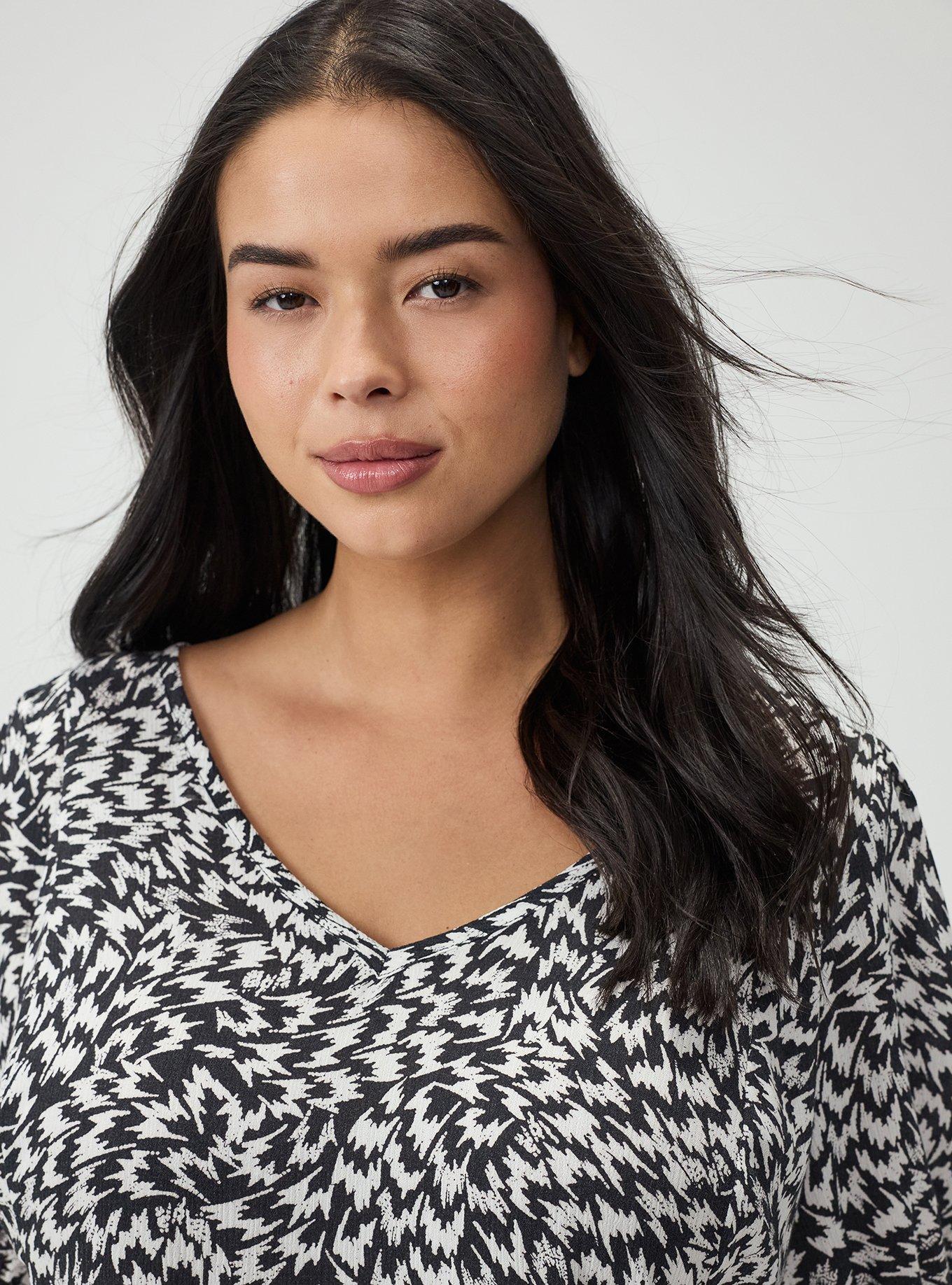 Tie Back Puff Sleeve Top, WHIRLWIND BLACK, alternate