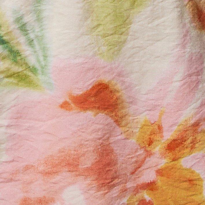 Peplum Square Neck Puff Sleeve Top, WASHED FLORAL MULTI, swatch