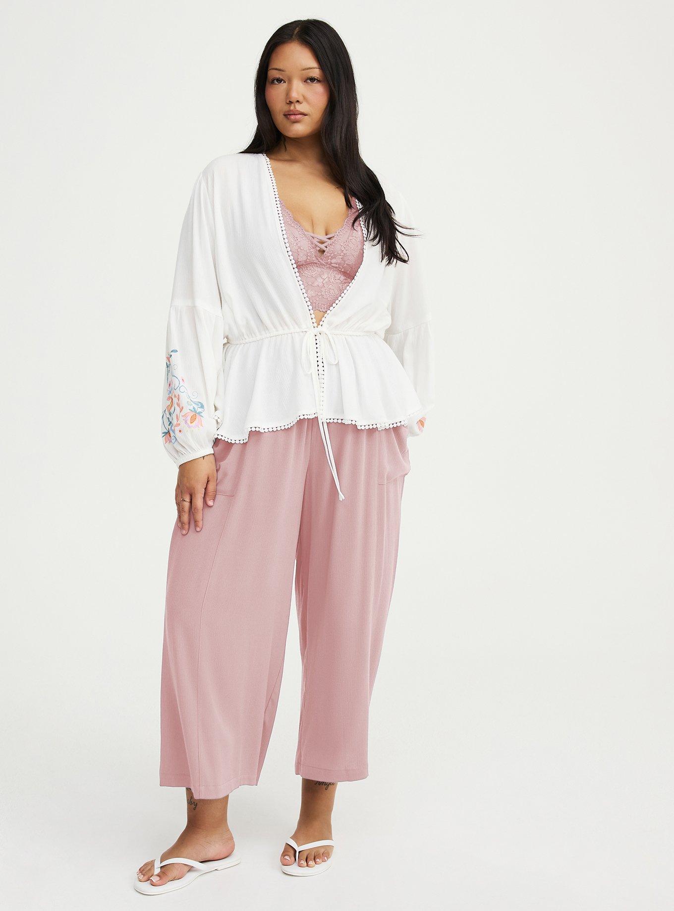 High-Rise Wide-Leg Gauze Pant, VIOLET ICE, alternate