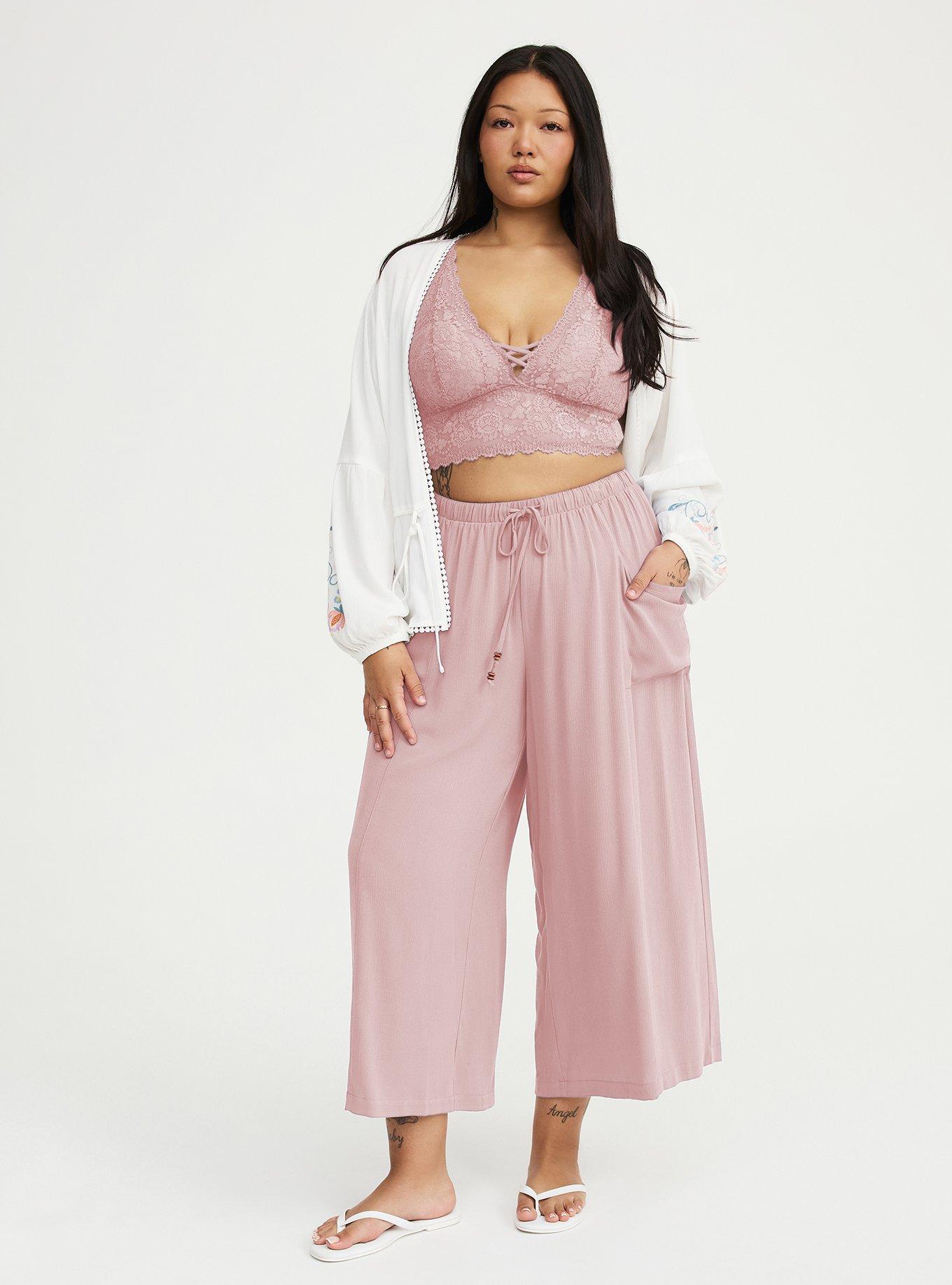 High-Rise Wide-Leg Gauze Pant, VIOLET ICE, hi-res
