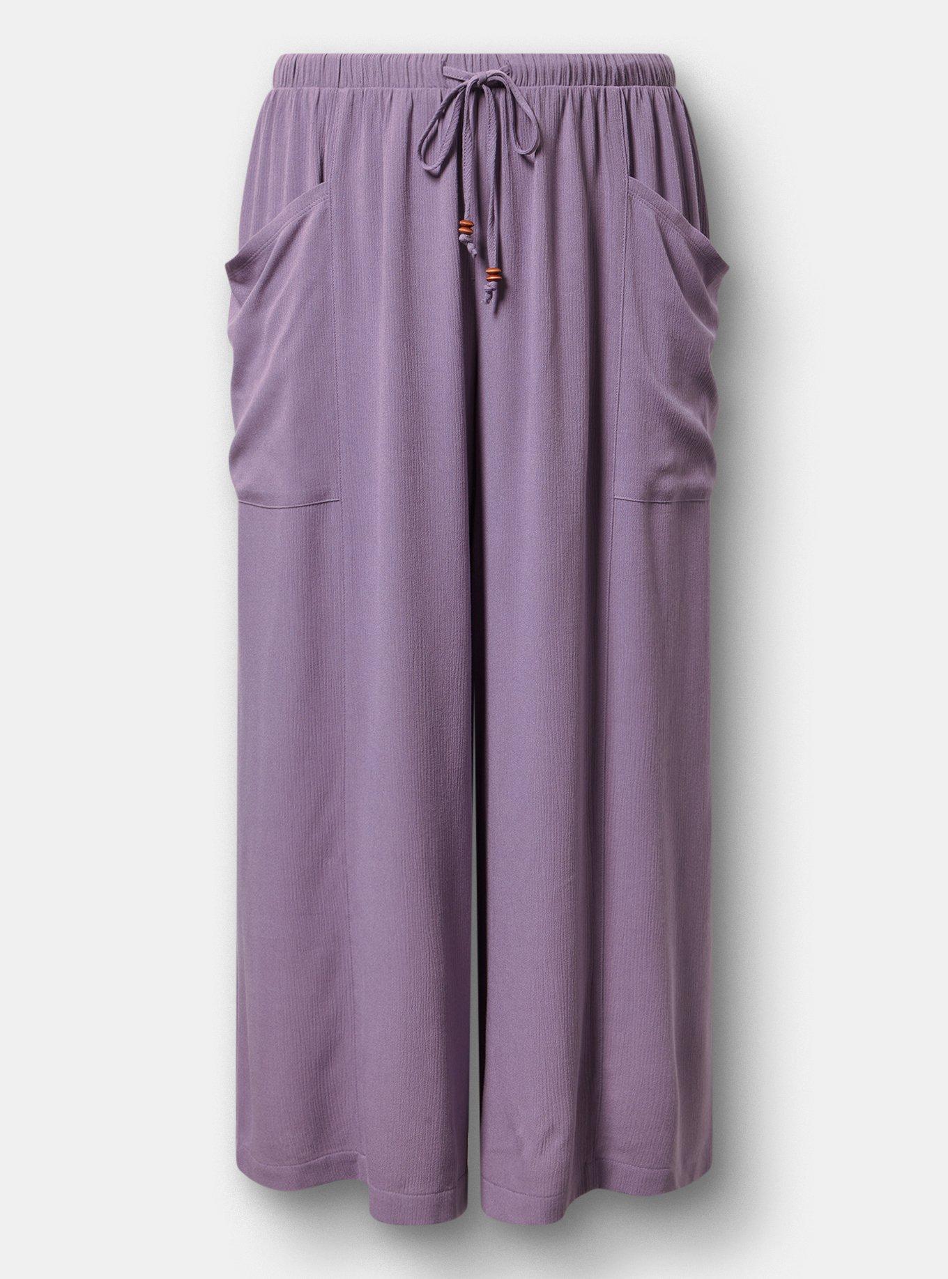 High-Rise Wide-Leg Gauze Pant, PURPLE SAGE, hi-res